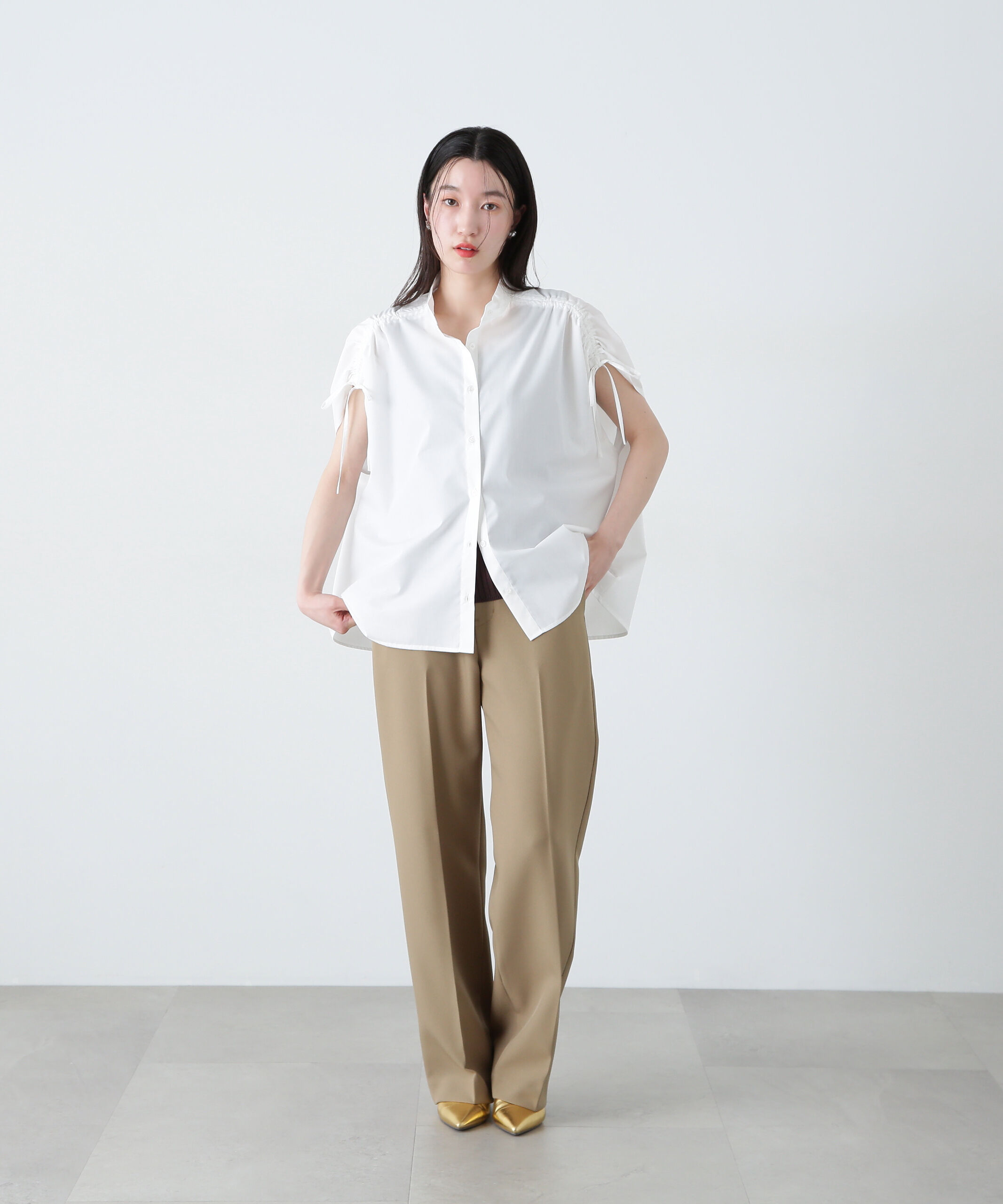  「バンドカラードロストシャツ」|シャツ・ブラウス|