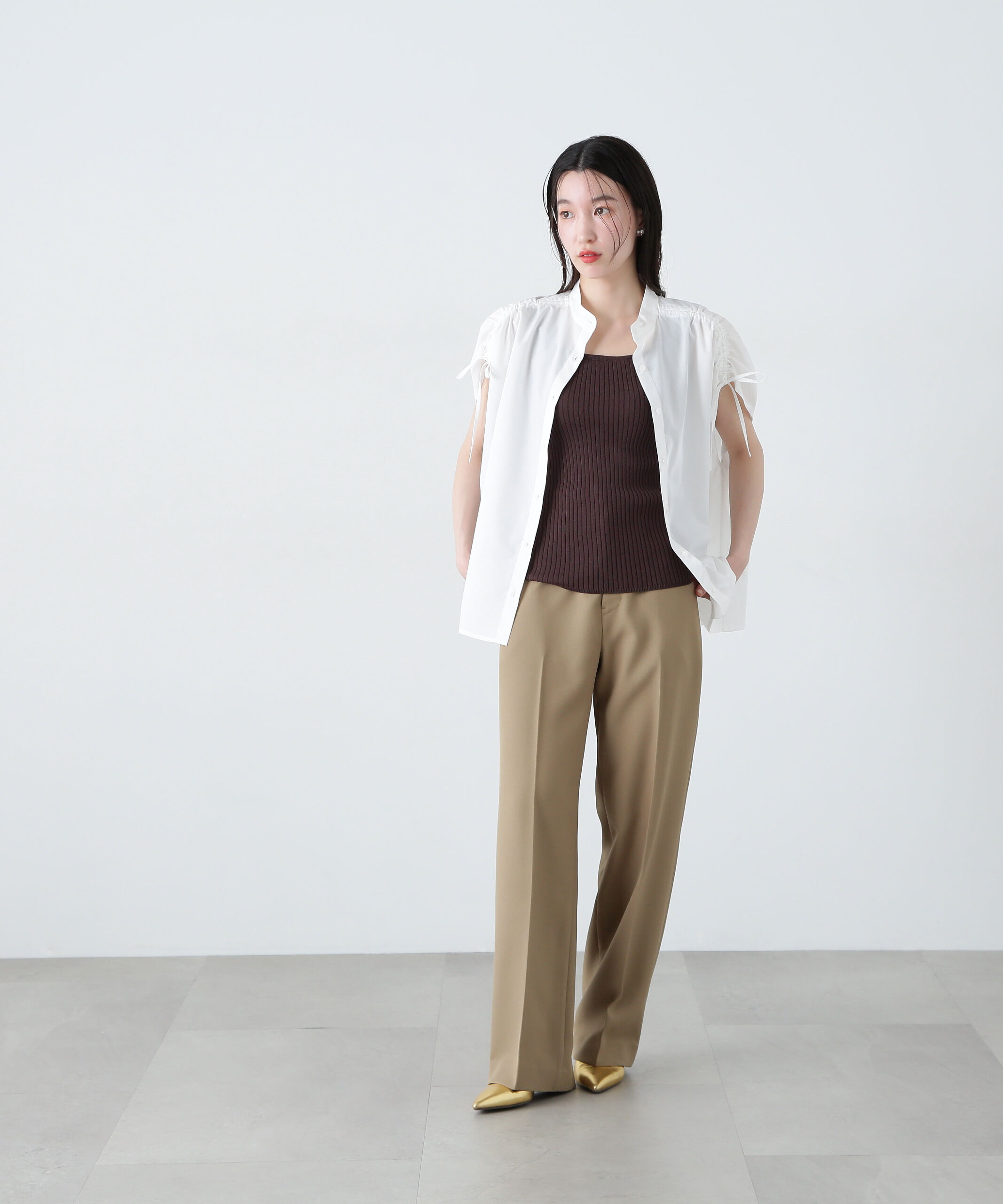  「バンドカラードロストシャツ」|シャツ・ブラウス|