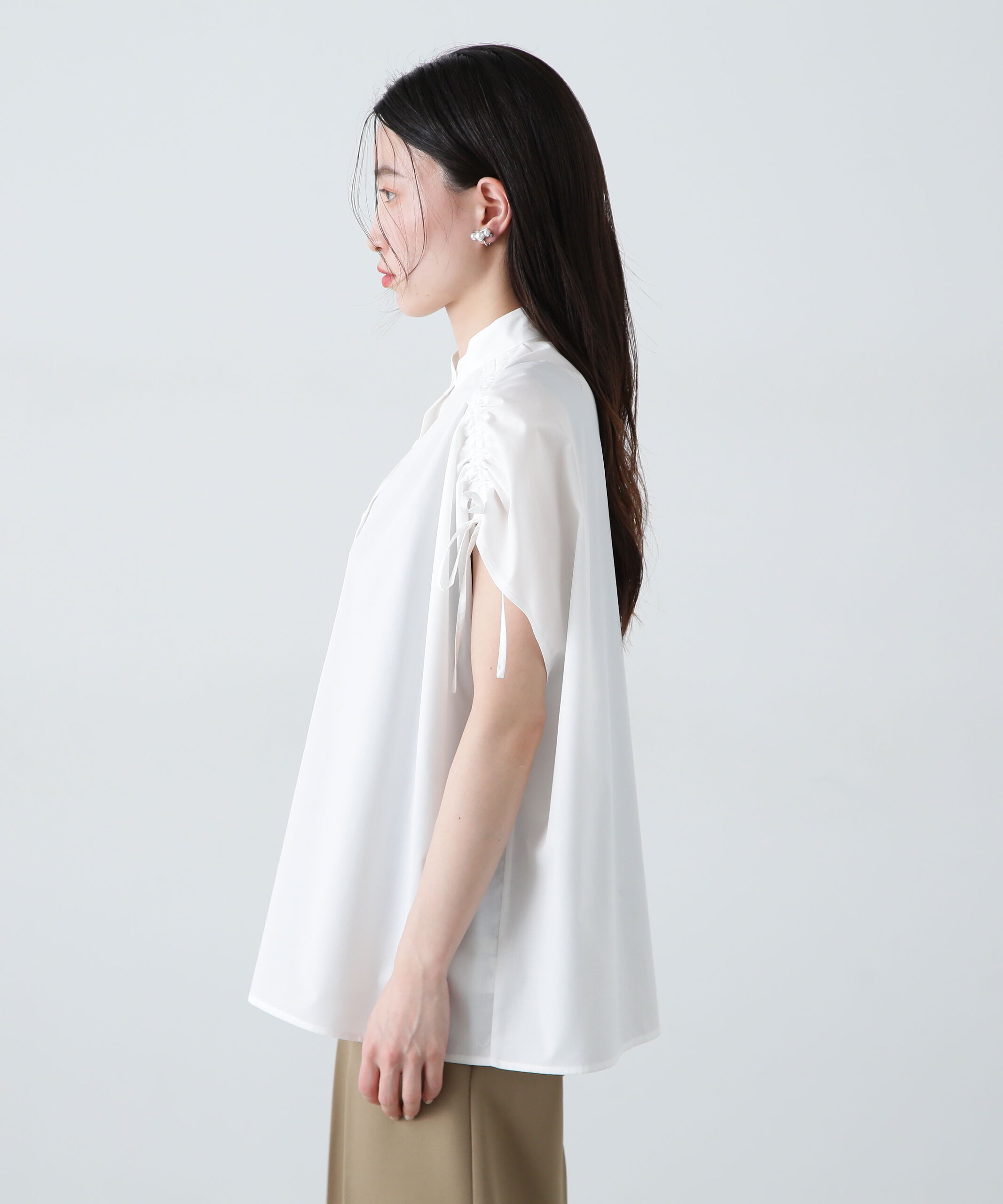  「バンドカラードロストシャツ」|シャツ・ブラウス|