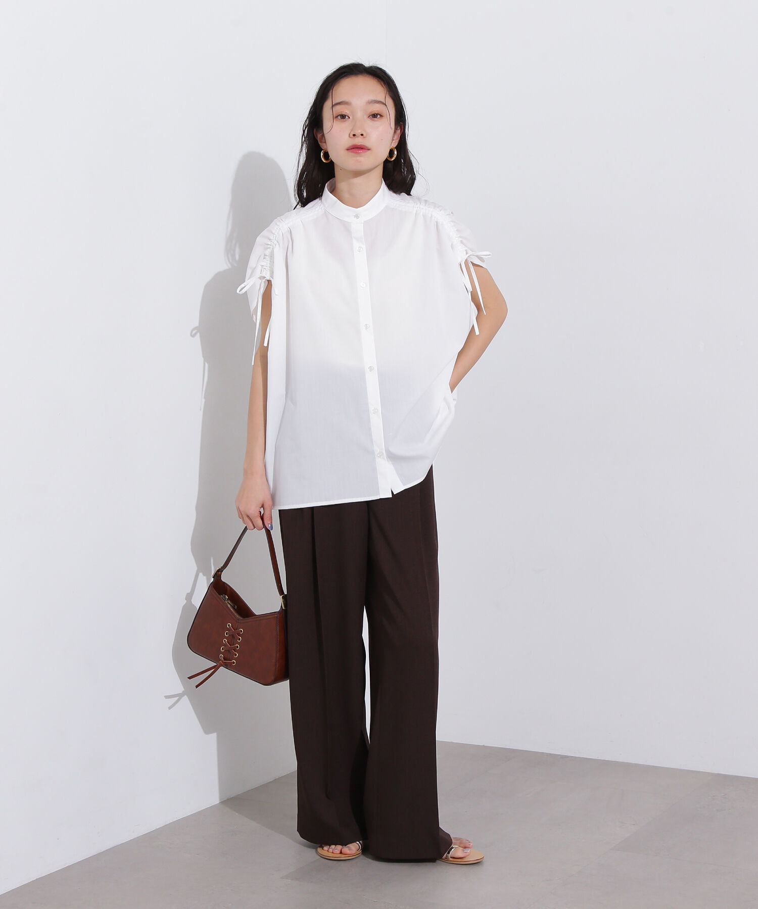  「バンドカラードロストシャツ」|シャツ・ブラウス|