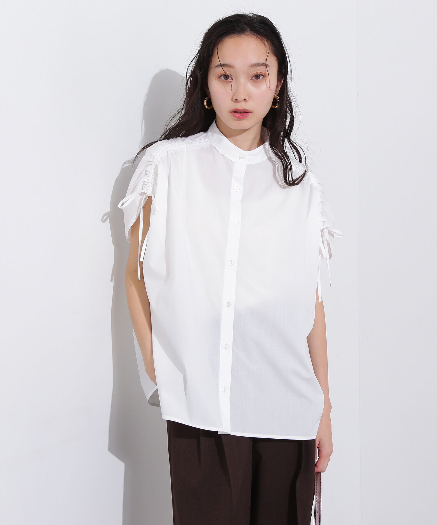  「バンドカラードロストシャツ」|シャツ・ブラウス|