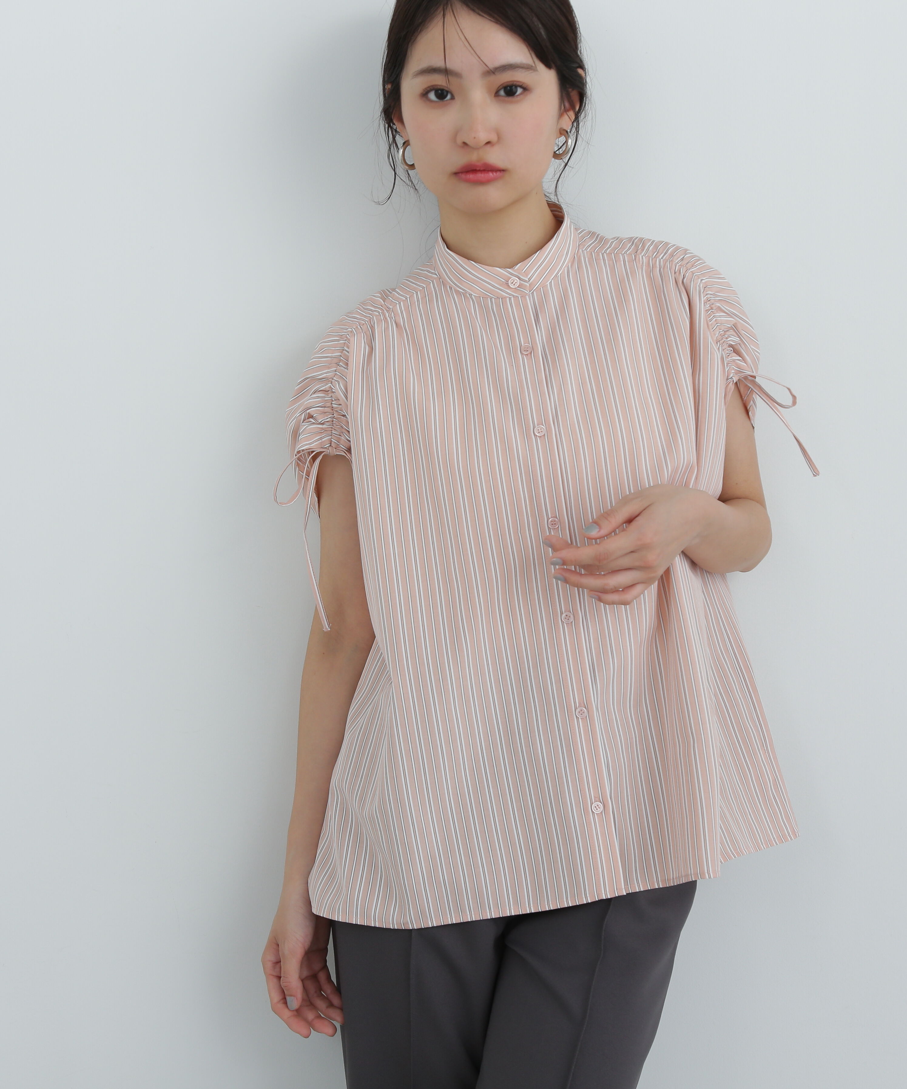  「バンドカラードロストシャツ」|シャツ・ブラウス|