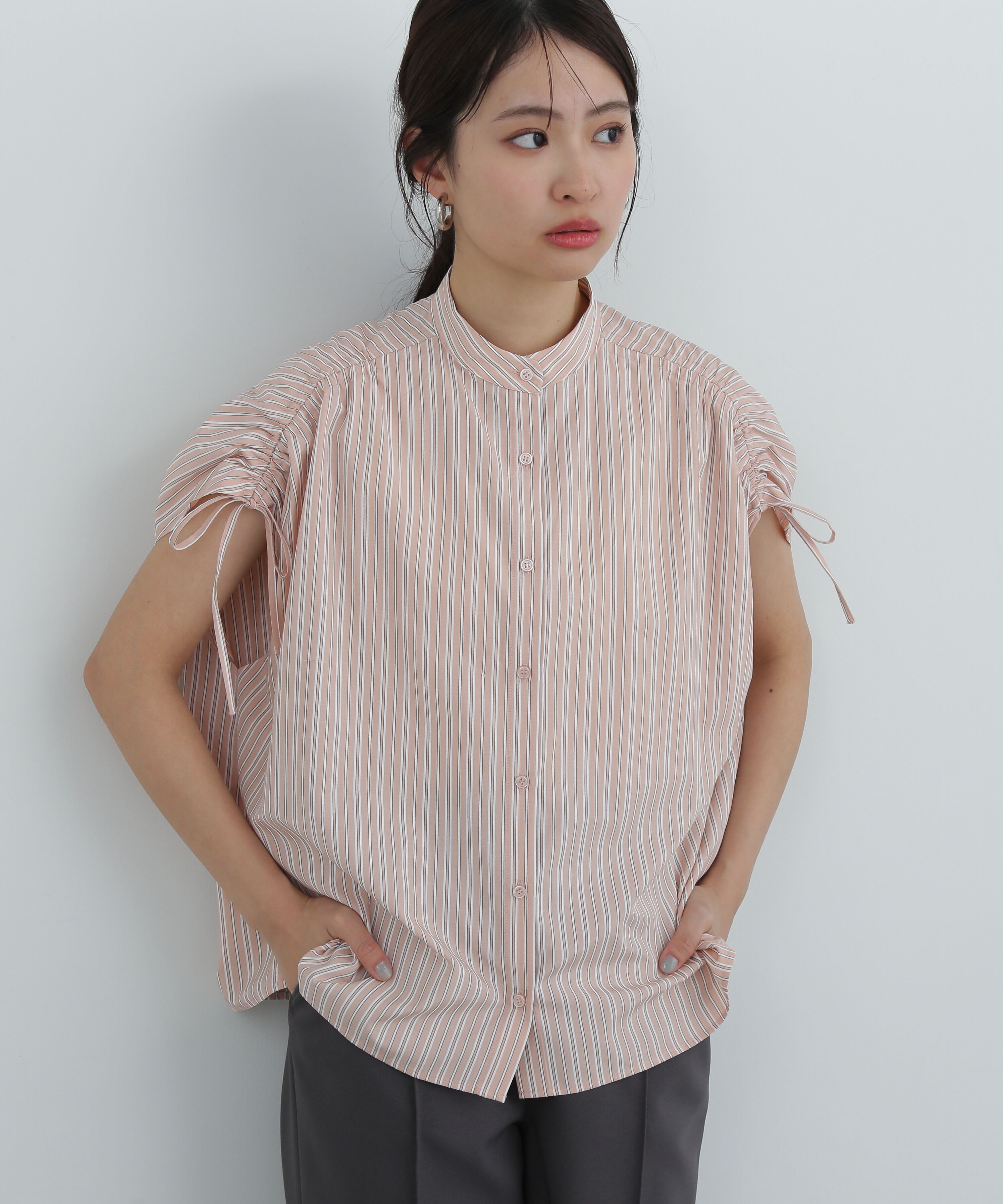  「バンドカラードロストシャツ」|シャツ・ブラウス|