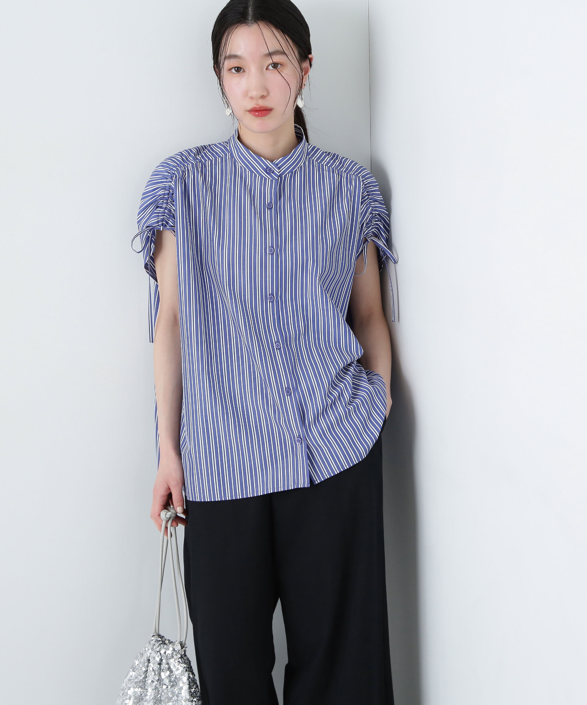  「バンドカラードロストシャツ」|シャツ・ブラウス|