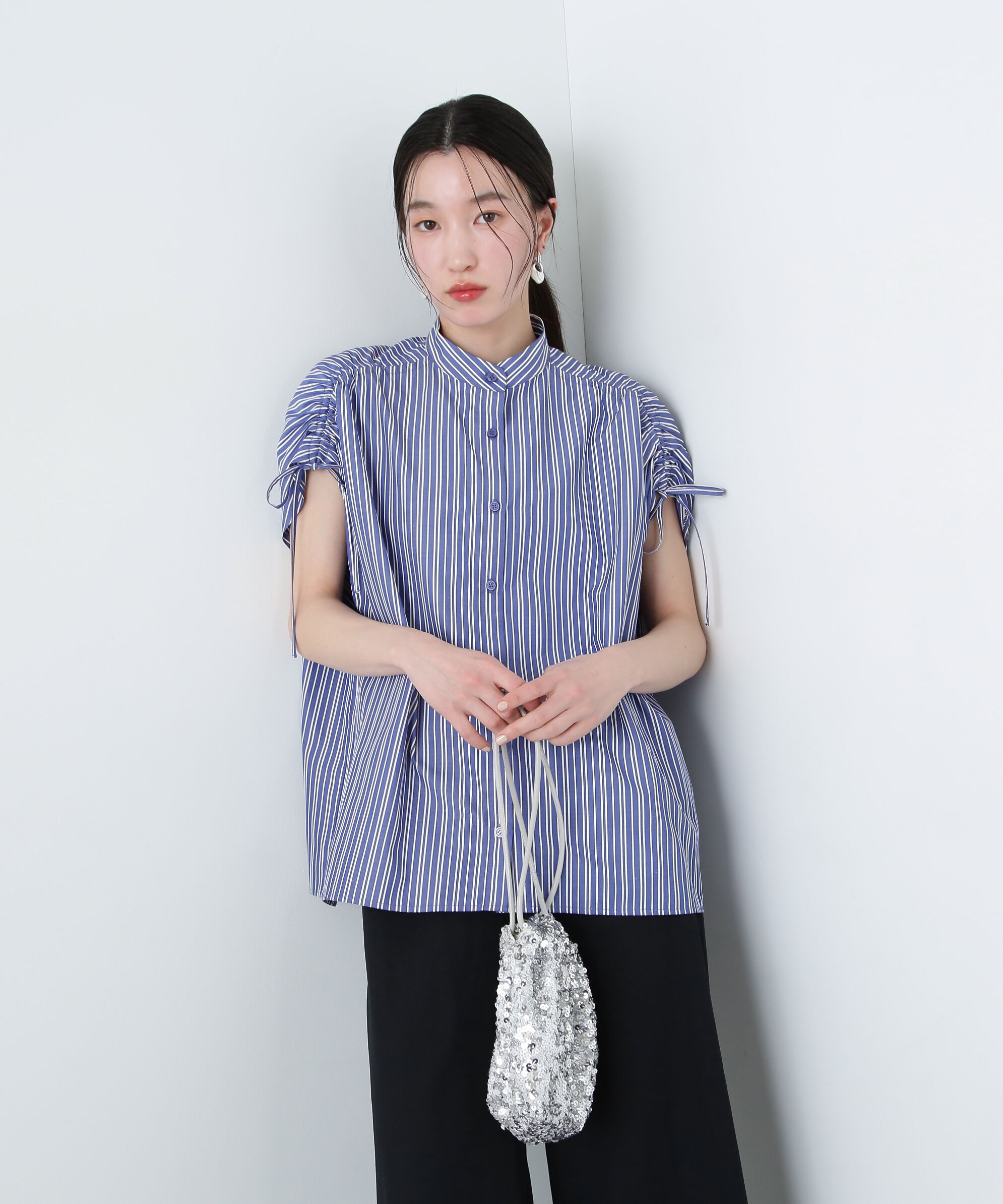  「バンドカラードロストシャツ」|シャツ・ブラウス|