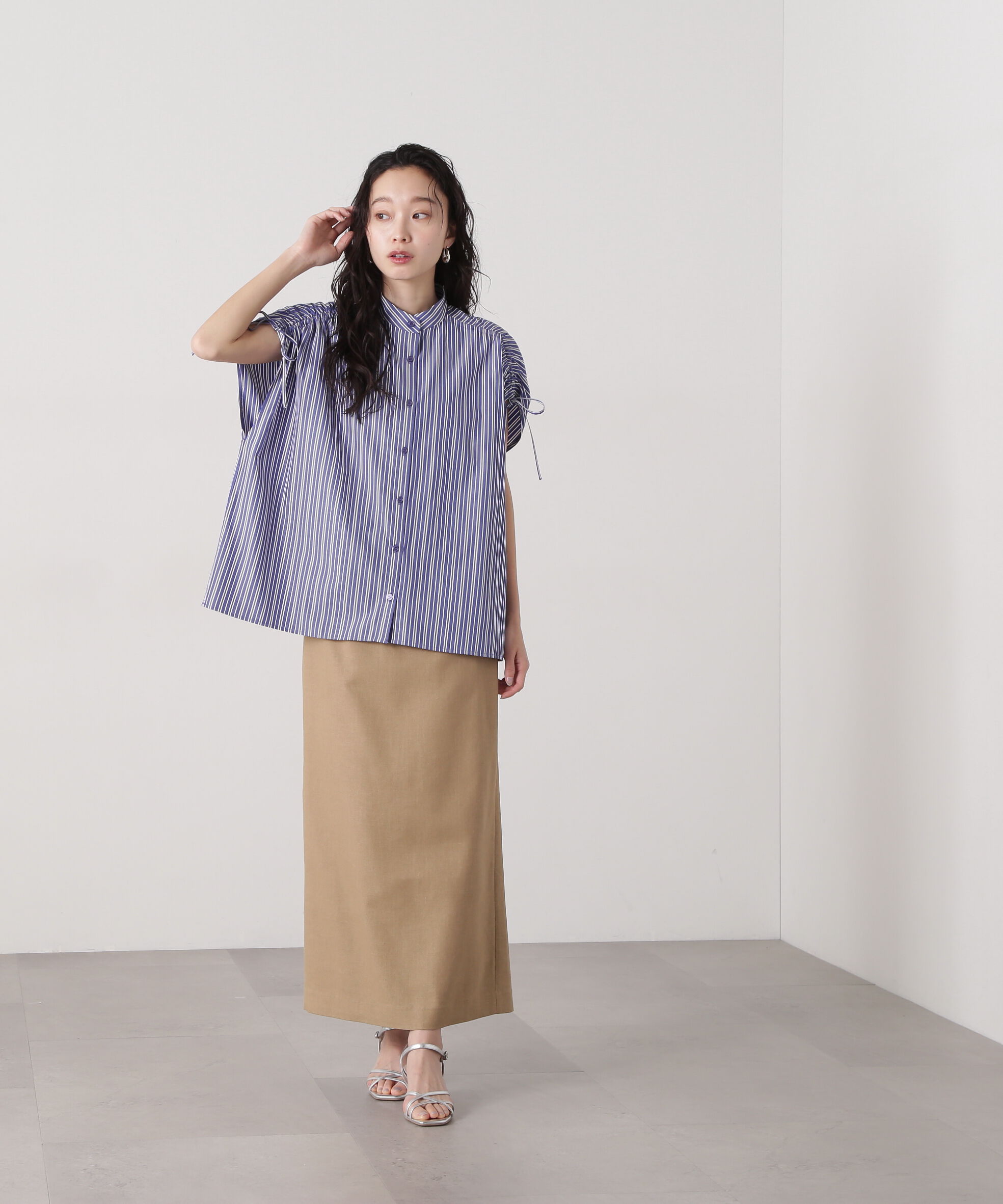  「バンドカラードロストシャツ」|シャツ・ブラウス|