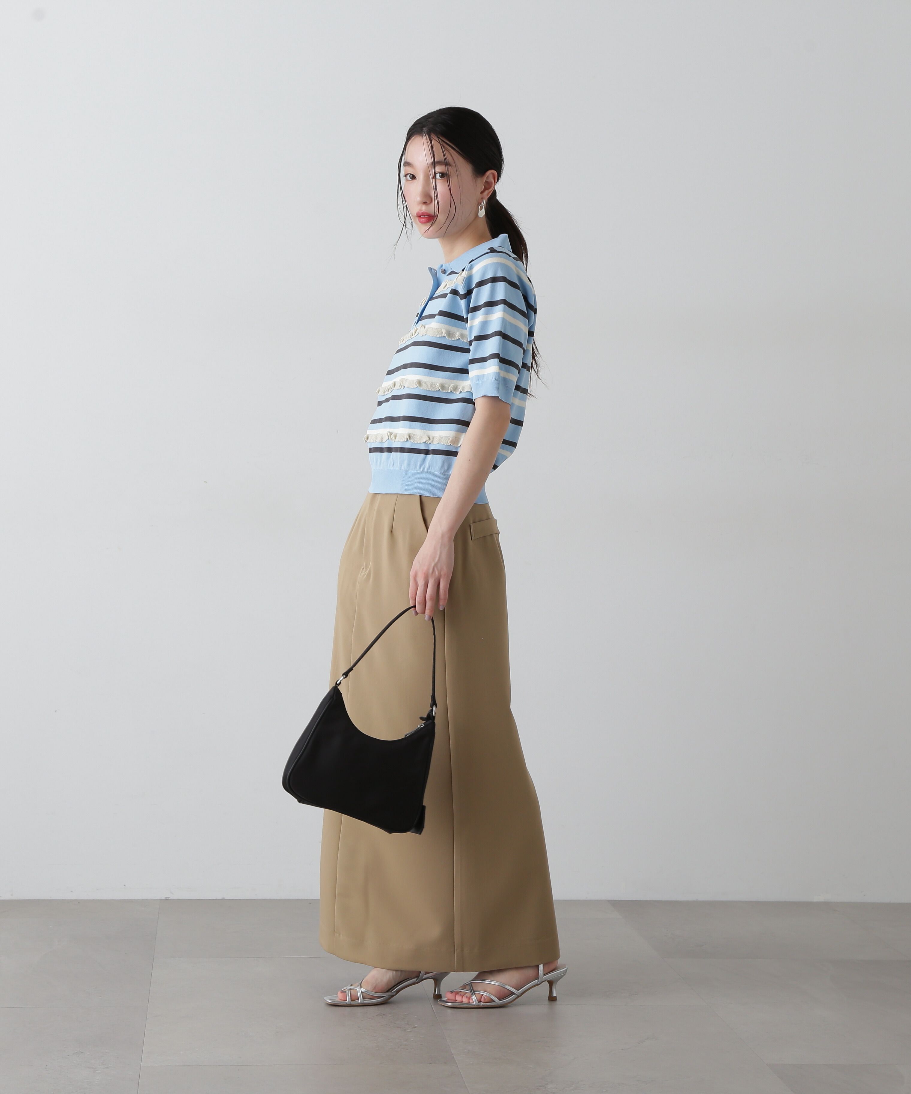  「ミックスボーダーポロニット」|ニット・セーター|