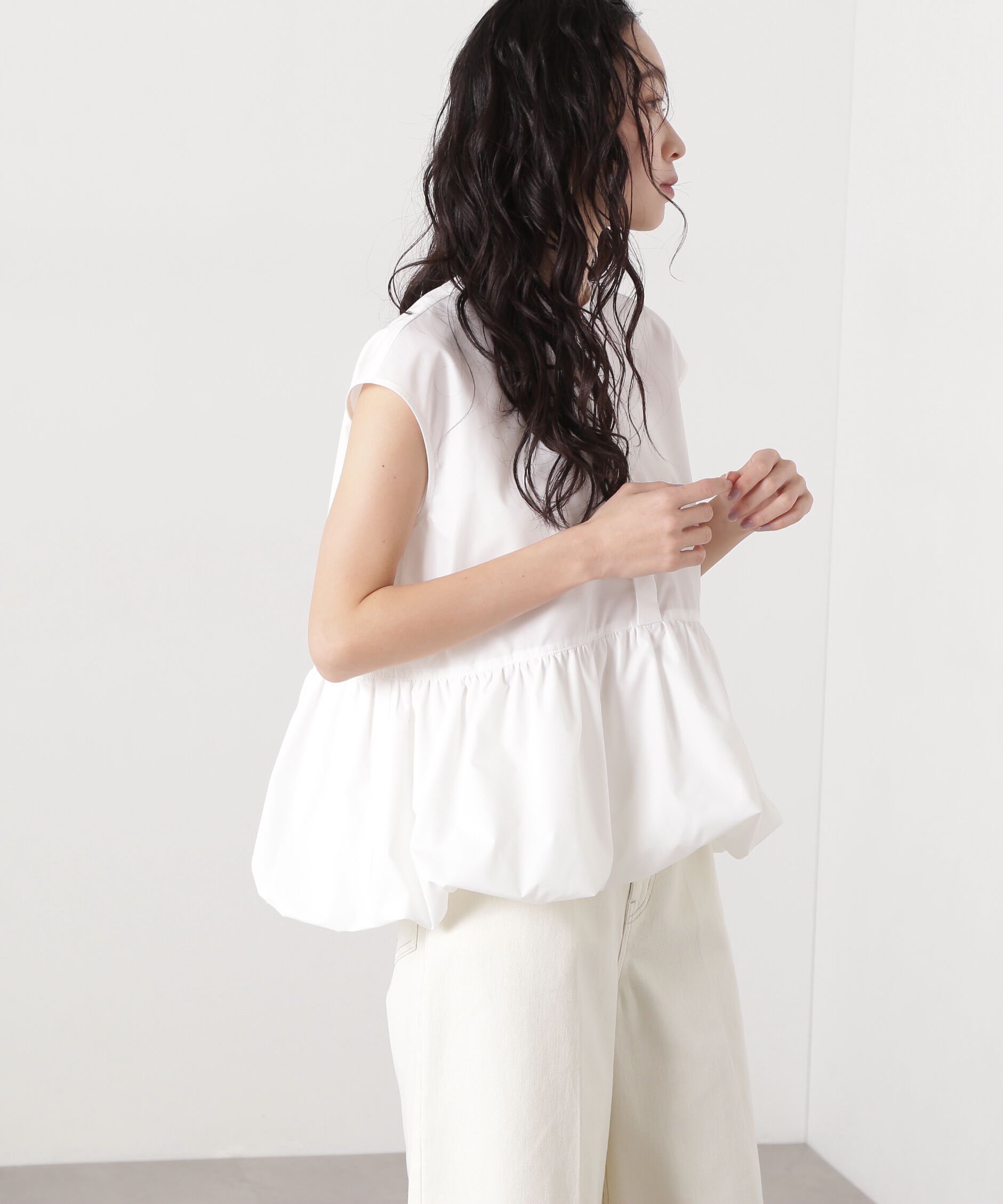  「バルーンペプラムブラウス」|シャツ・ブラウス|