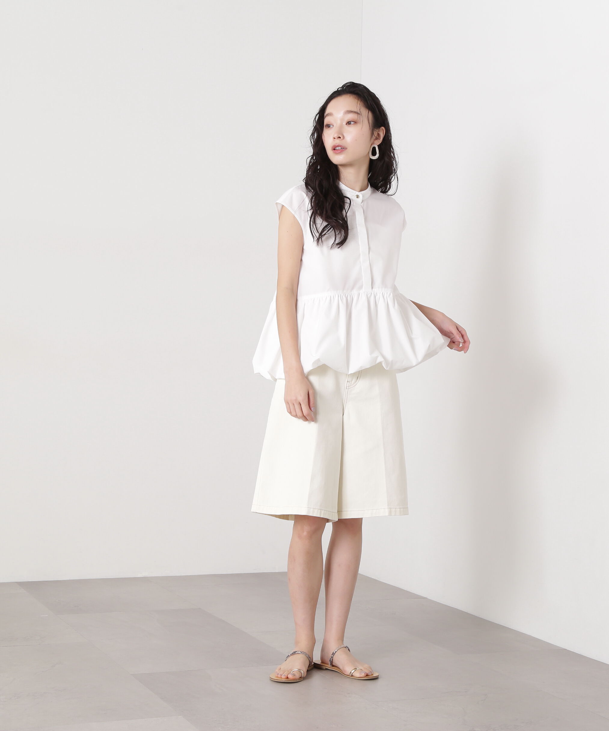  「バルーンペプラムブラウス」|シャツ・ブラウス|