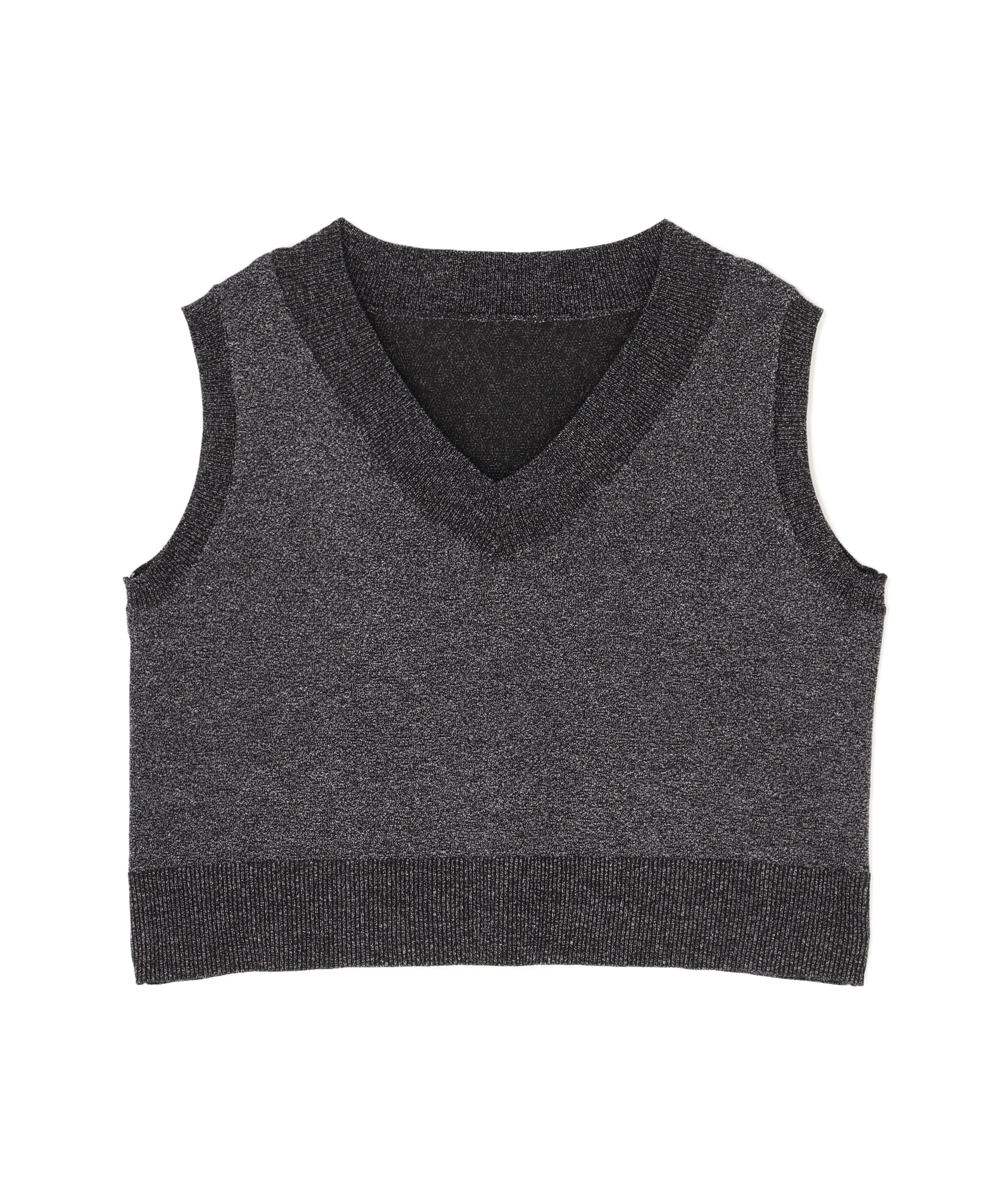  「Vネックショートベスト」|ニット・セーター|