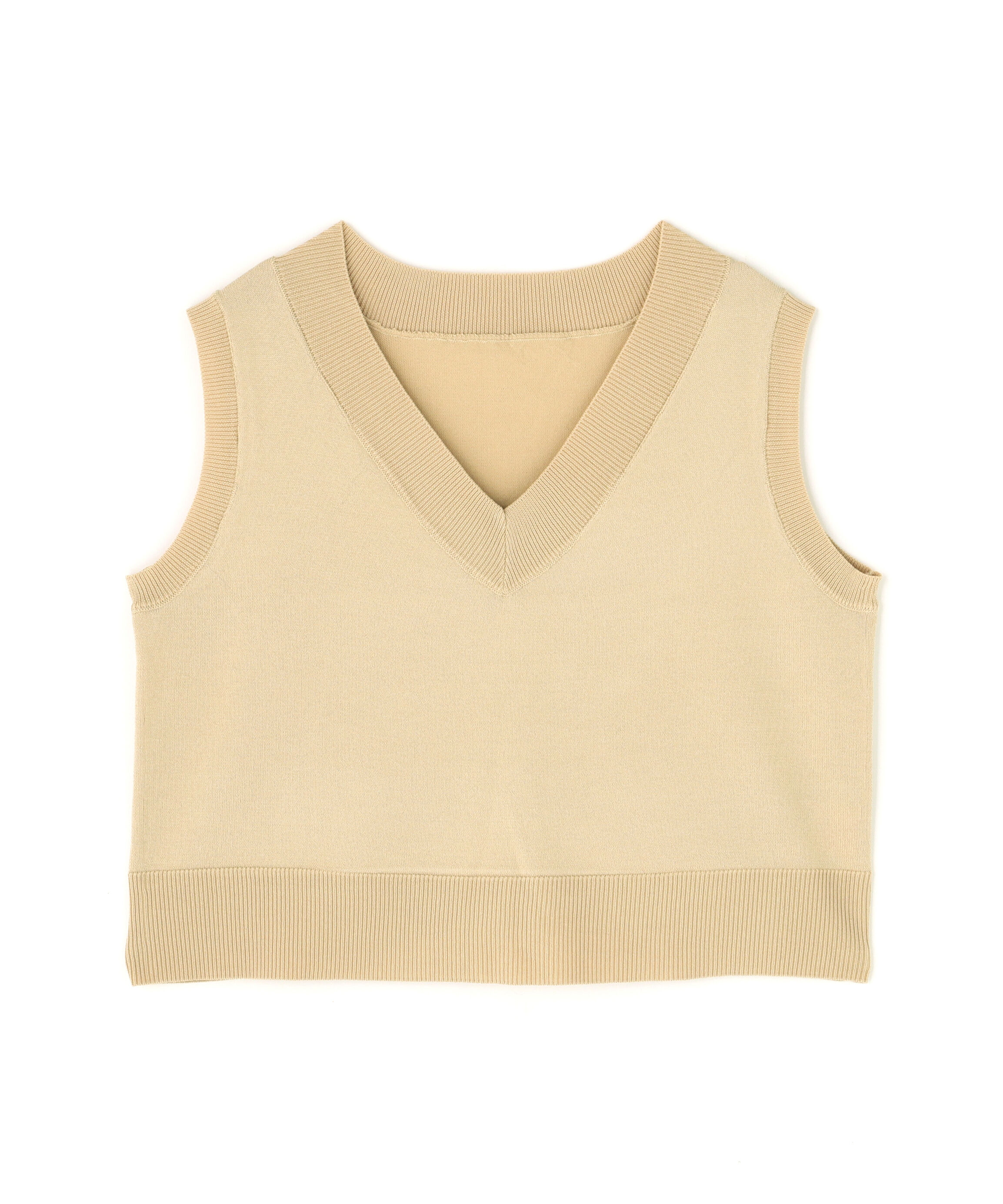  「Vネックショートベスト」|ニット・セーター|