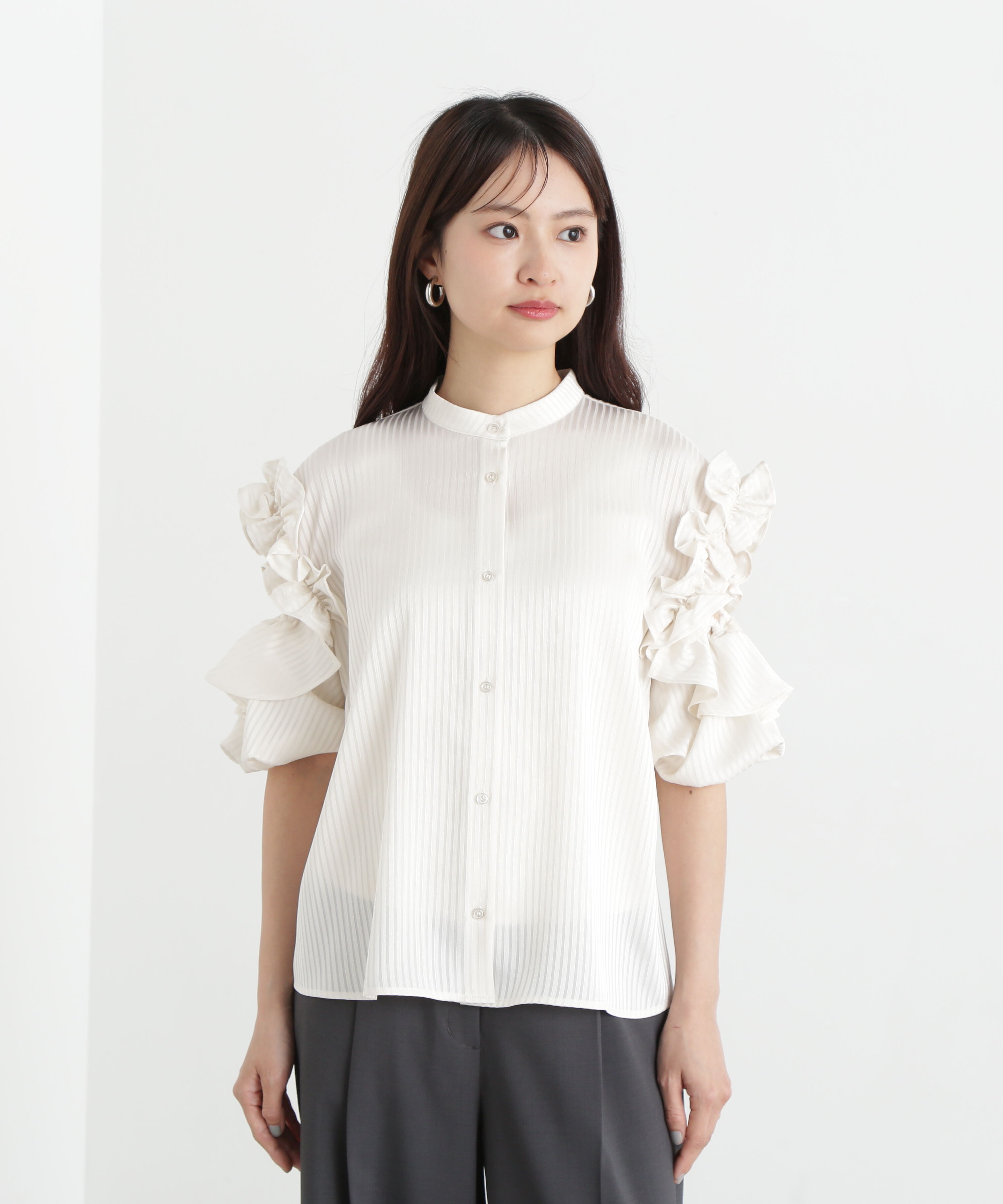  「ラッフルスリーブブラウス」|シャツ・ブラウス|