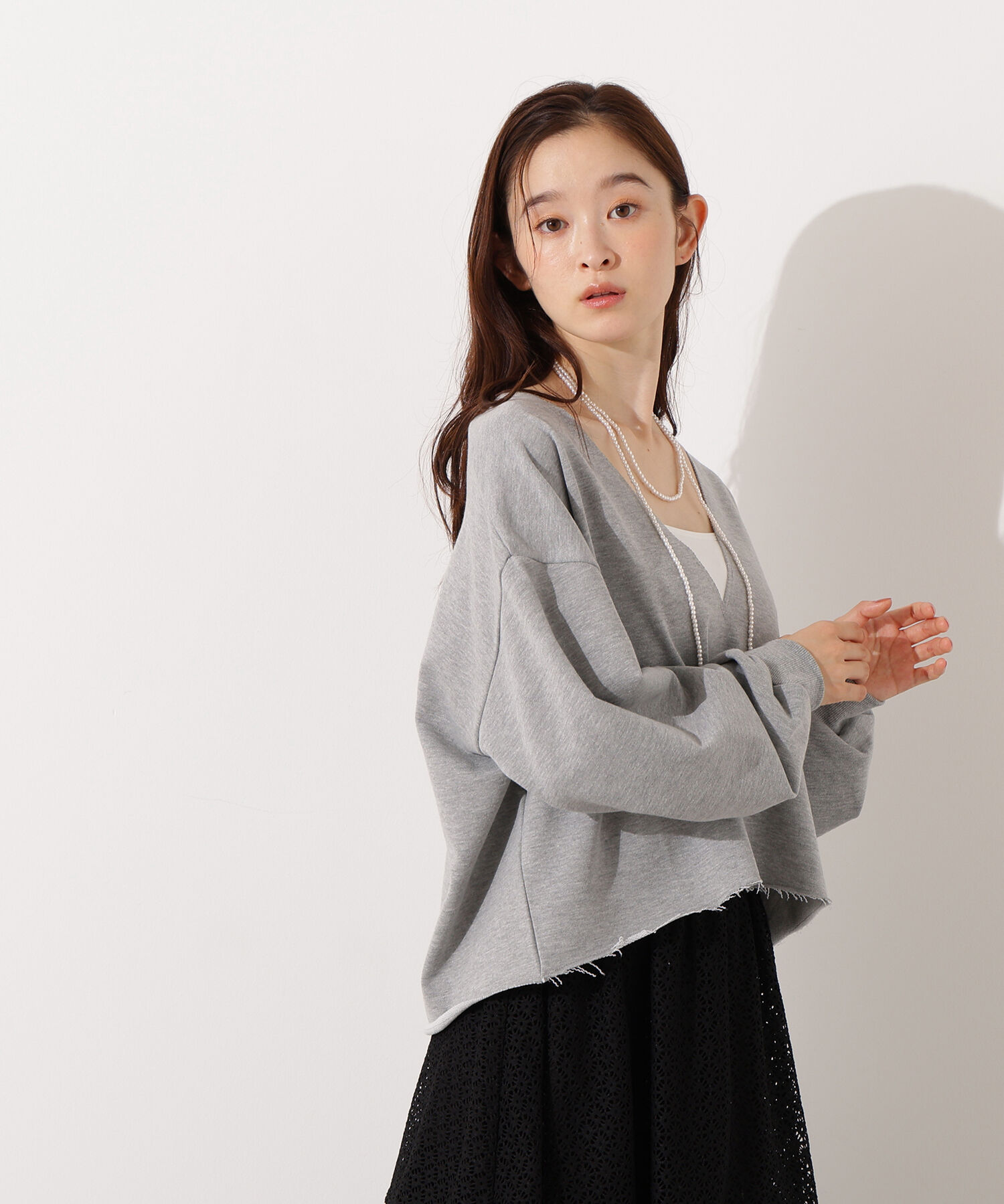  「Vネックスウェットプルオーバー」|Tシャツ・カットソー|