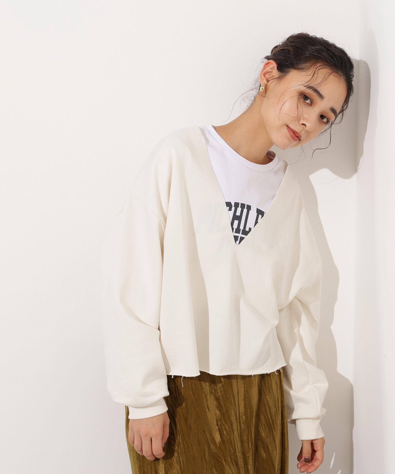  「Vネックスウェットプルオーバー」|Tシャツ・カットソー|