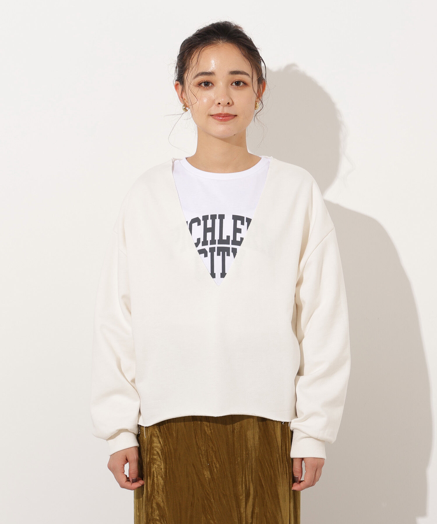  「Vネックスウェットプルオーバー」|Tシャツ・カットソー|