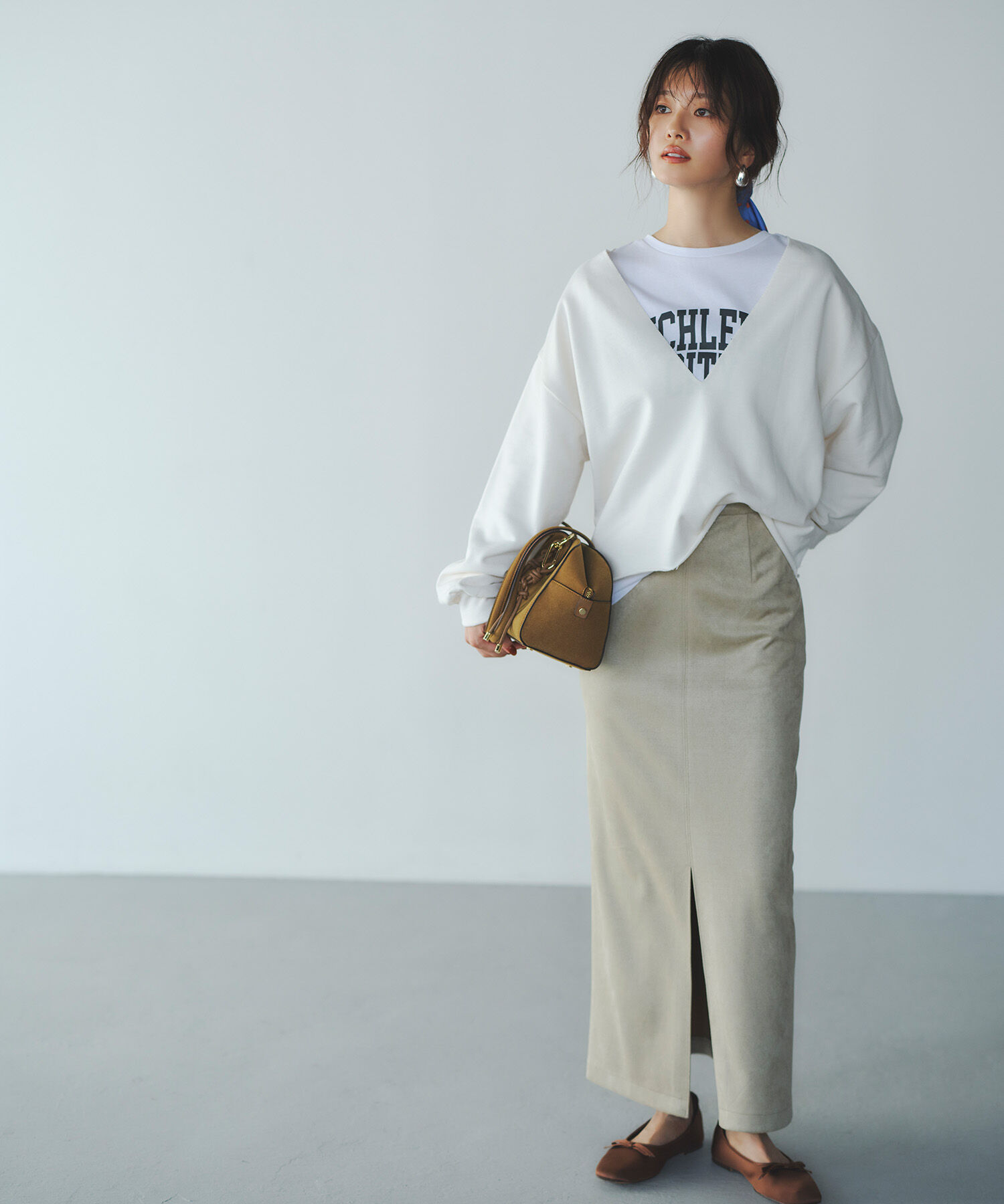  「Vネックスウェットプルオーバー」|Tシャツ・カットソー|