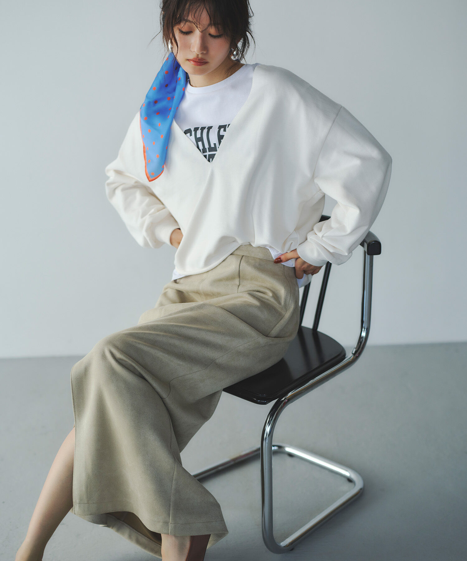  「Vネックスウェットプルオーバー」|Tシャツ・カットソー|