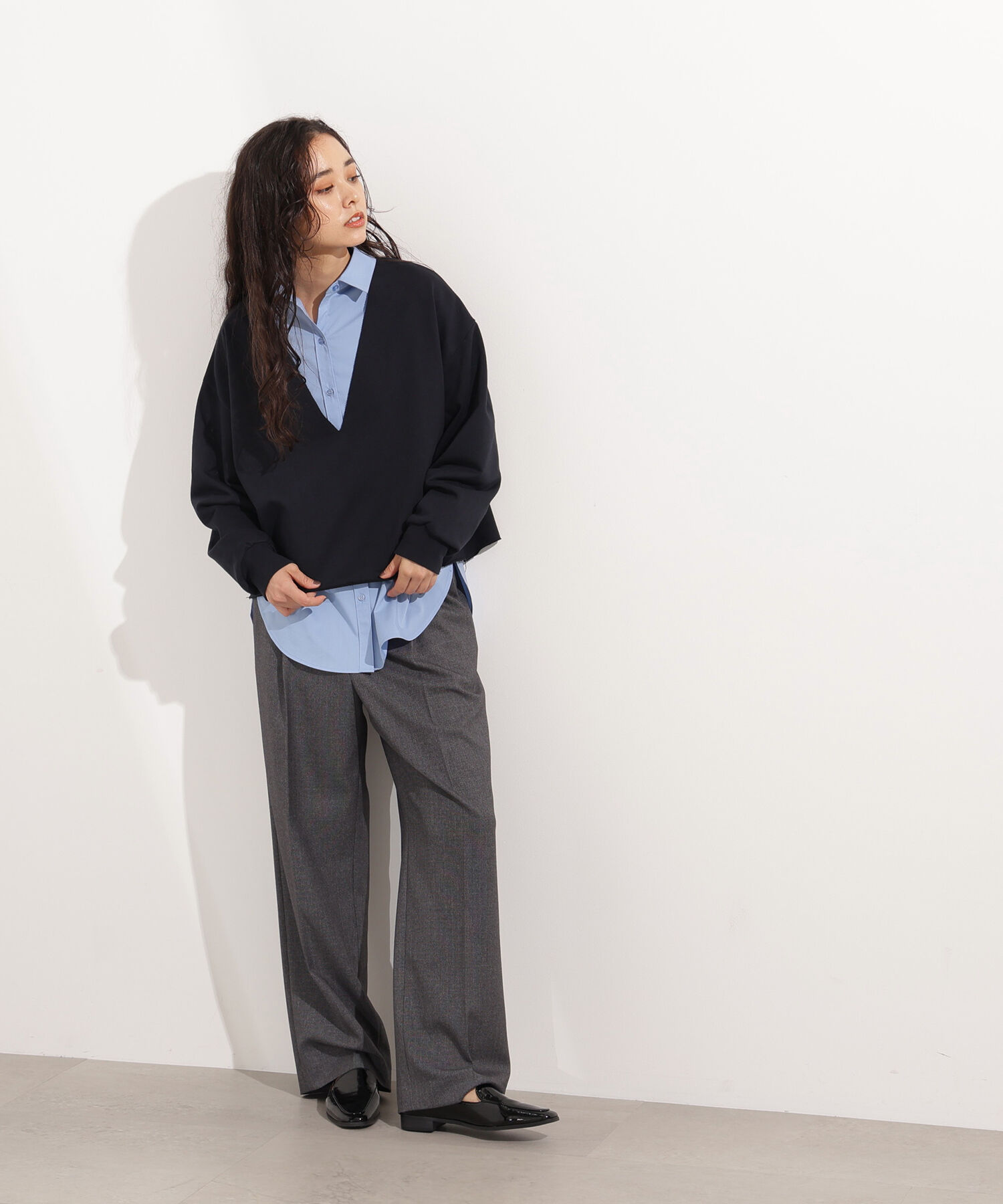  「Vネックスウェットプルオーバー」|Tシャツ・カットソー|