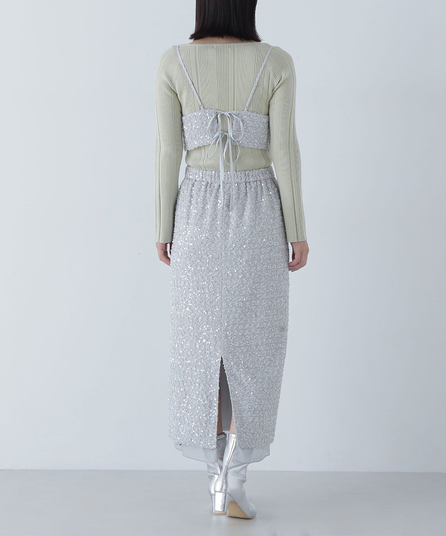  「スパンコールナロースカート」|スカート|