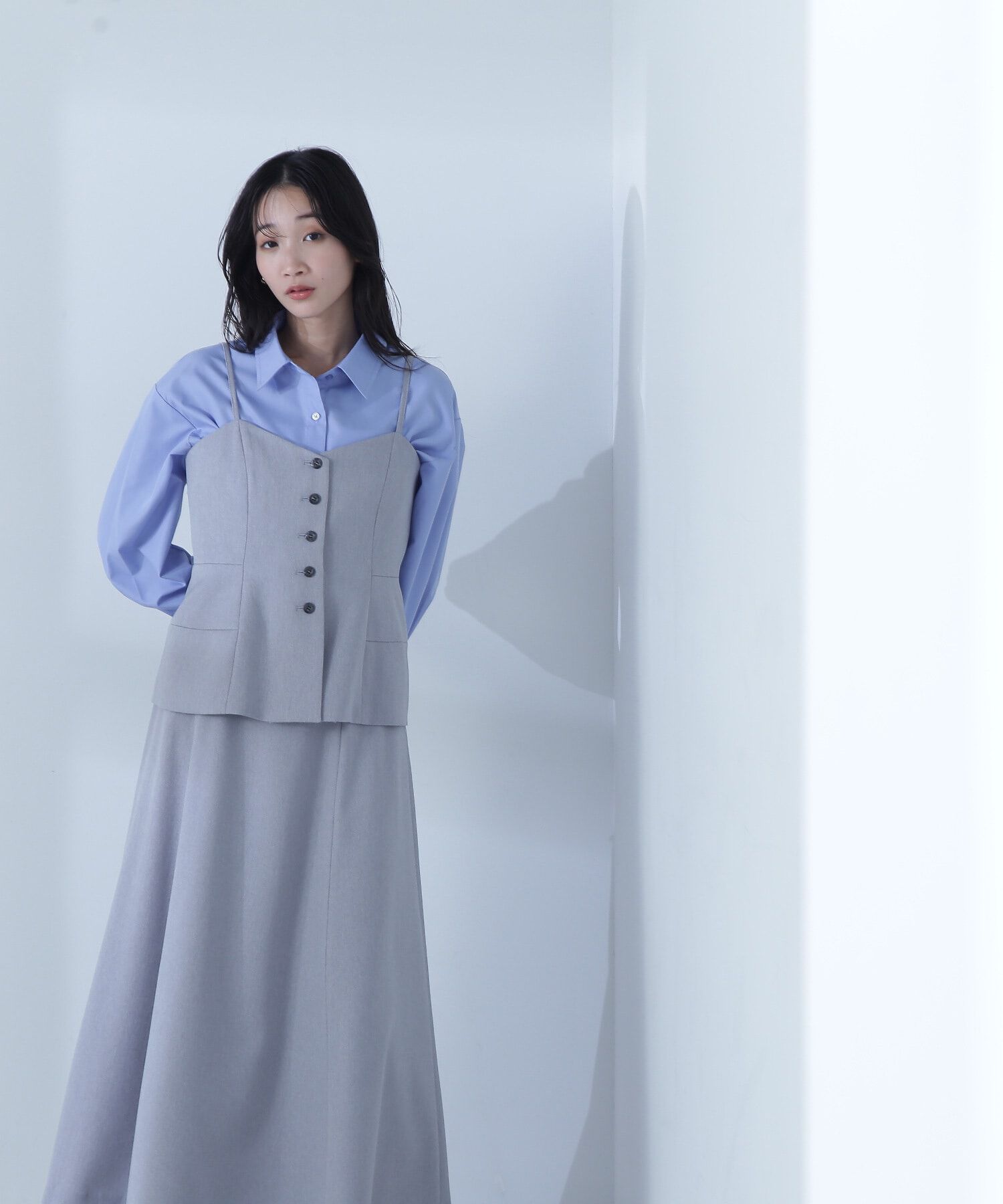  「キャミビスチェ＆フレアスカート」|ワンピース|