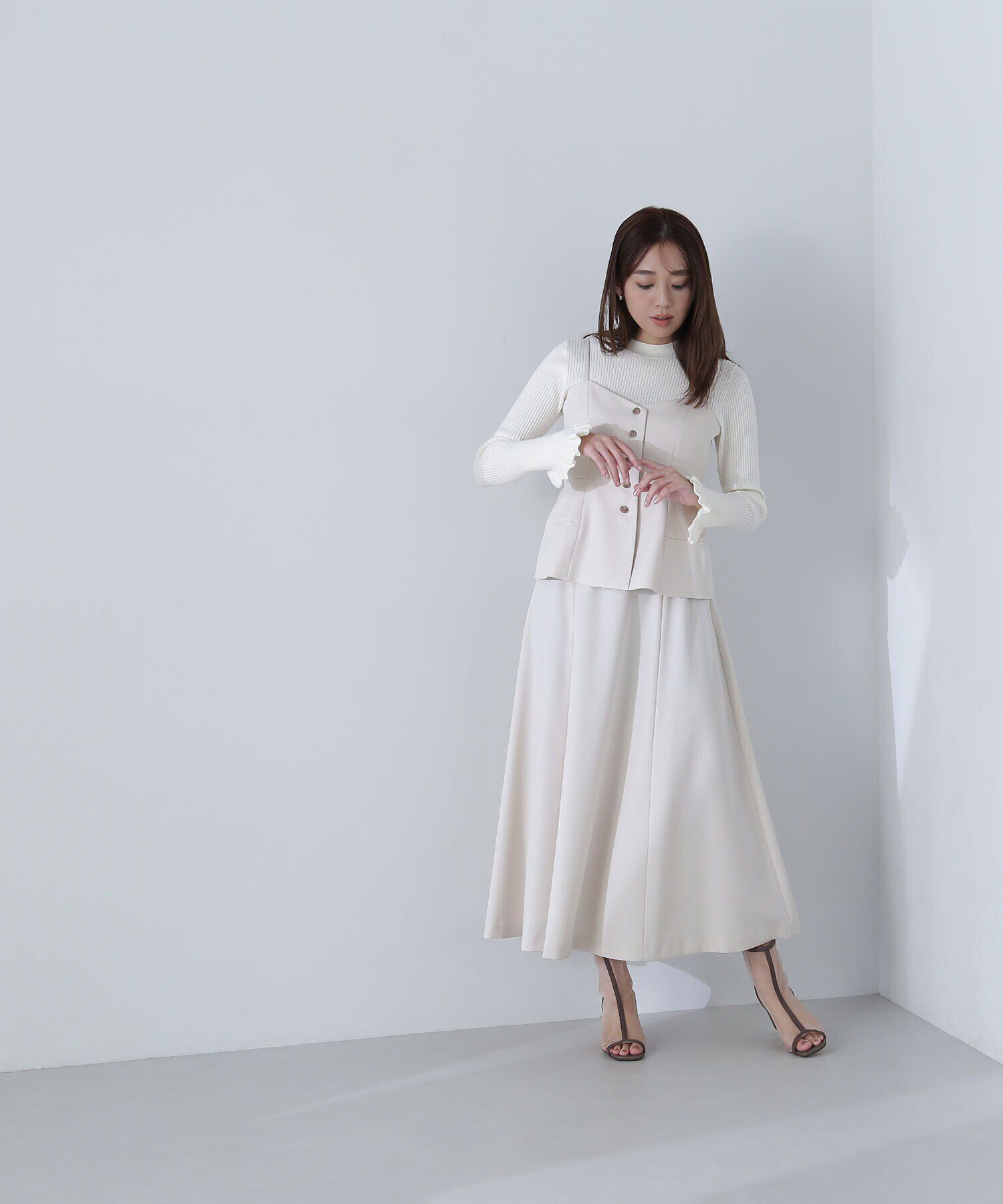  「キャミビスチェ＆フレアスカート」|ワンピース|