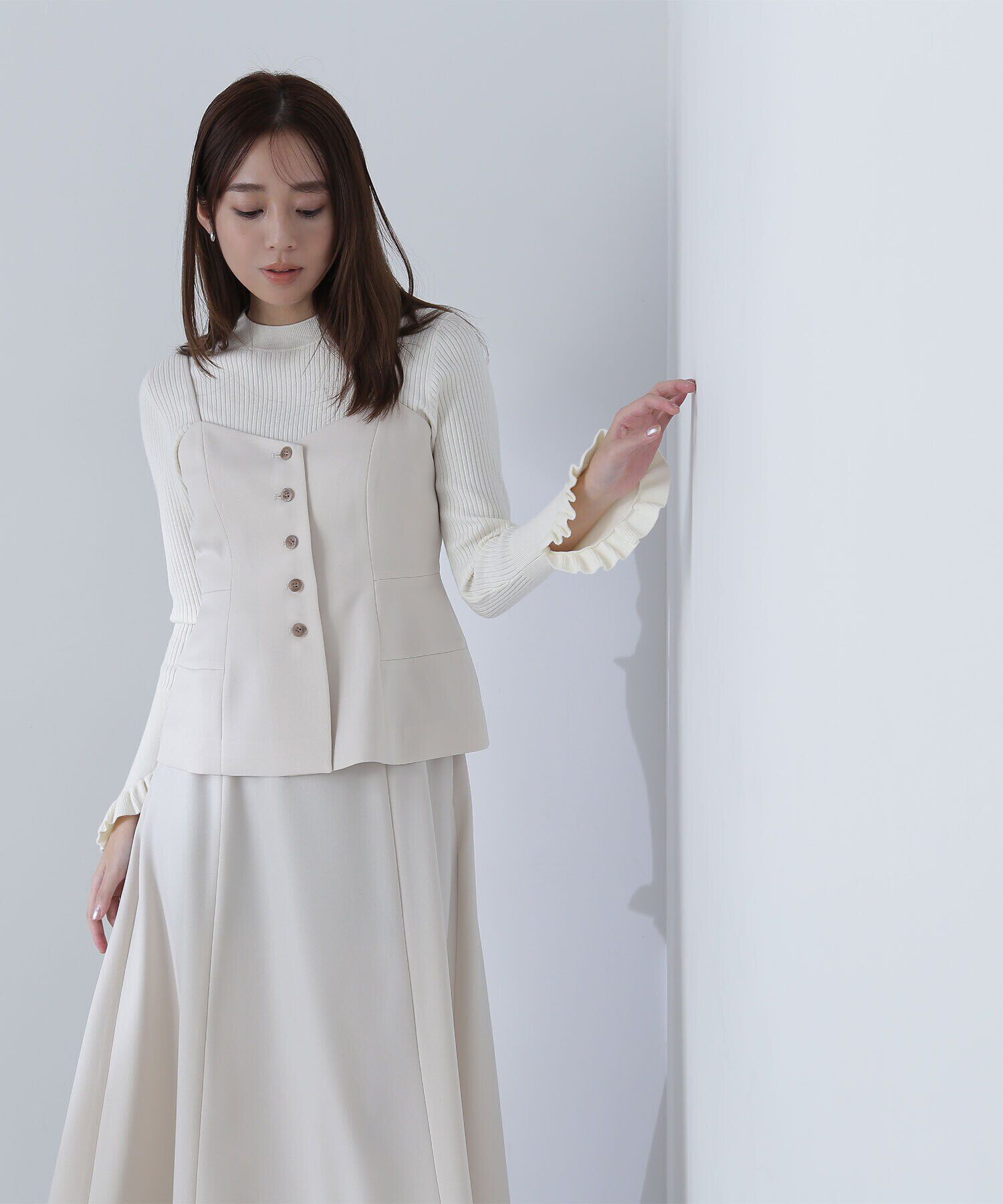  「キャミビスチェ＆フレアスカート」|ワンピース|