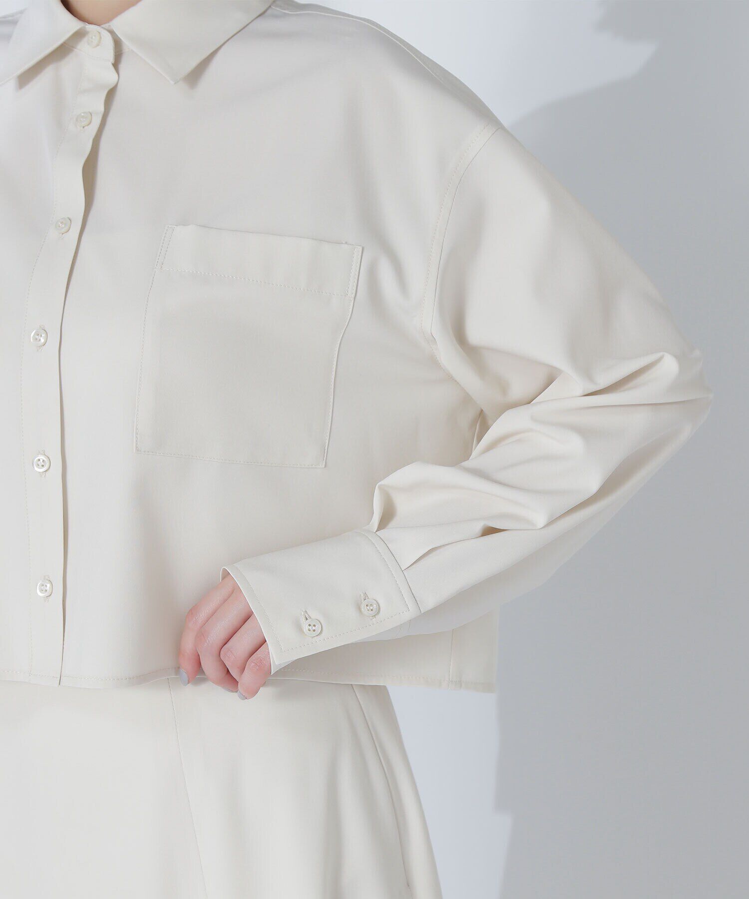  「クロップドシャツ＆フレアスカート」|ワンピース|