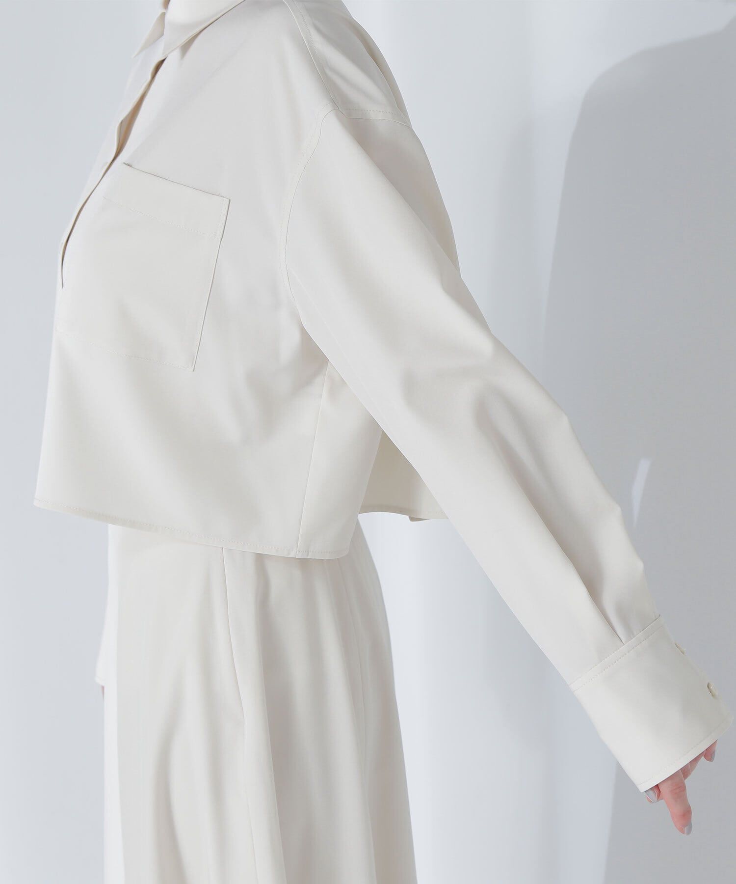  「クロップドシャツ＆フレアスカート」|ワンピース|