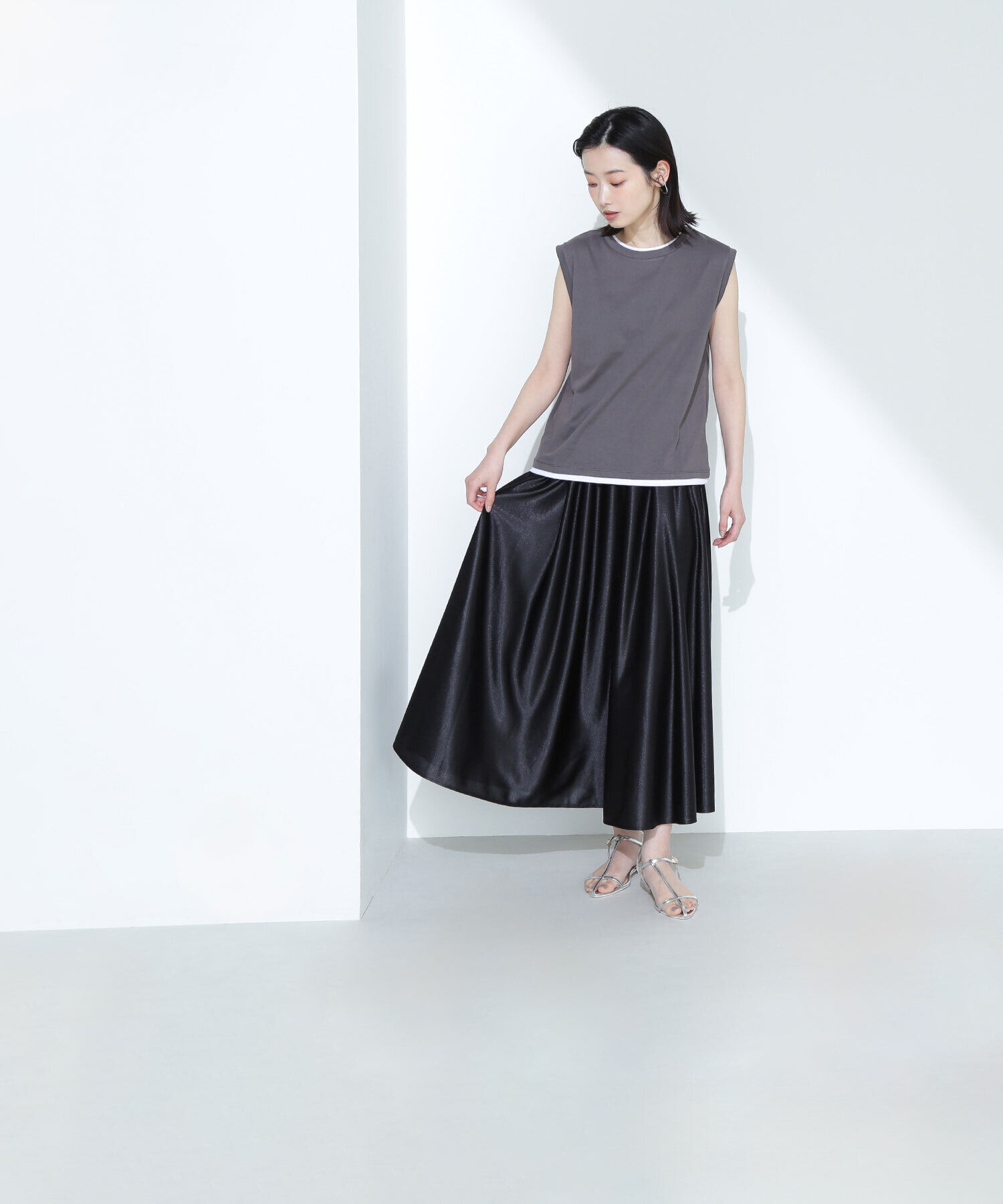  「グロッシーギャザースカート」|スカート|