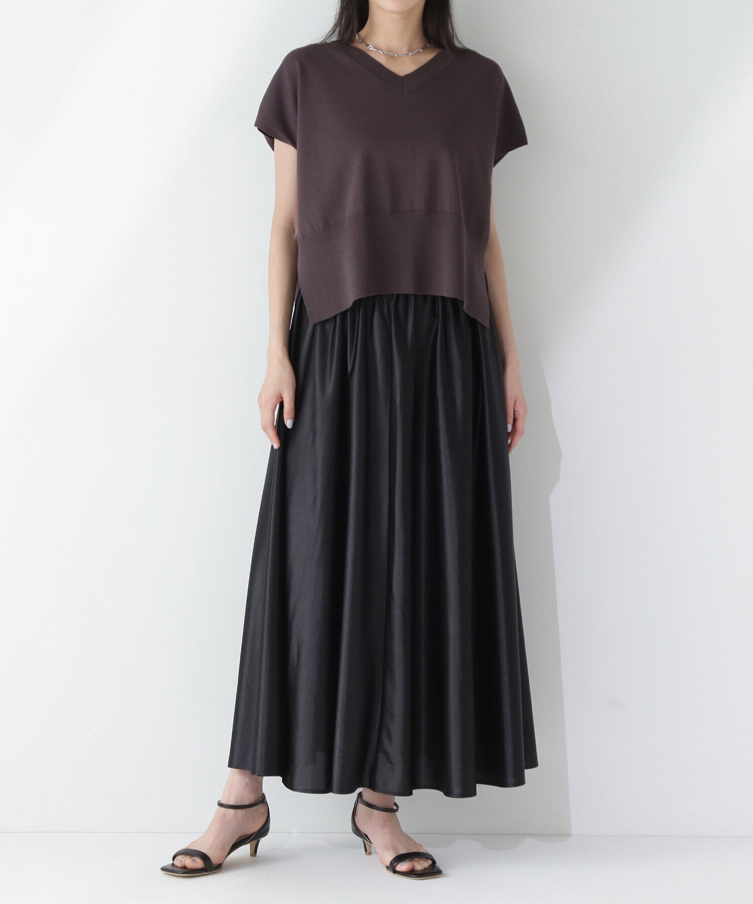  「グロッシーギャザースカート」|スカート|