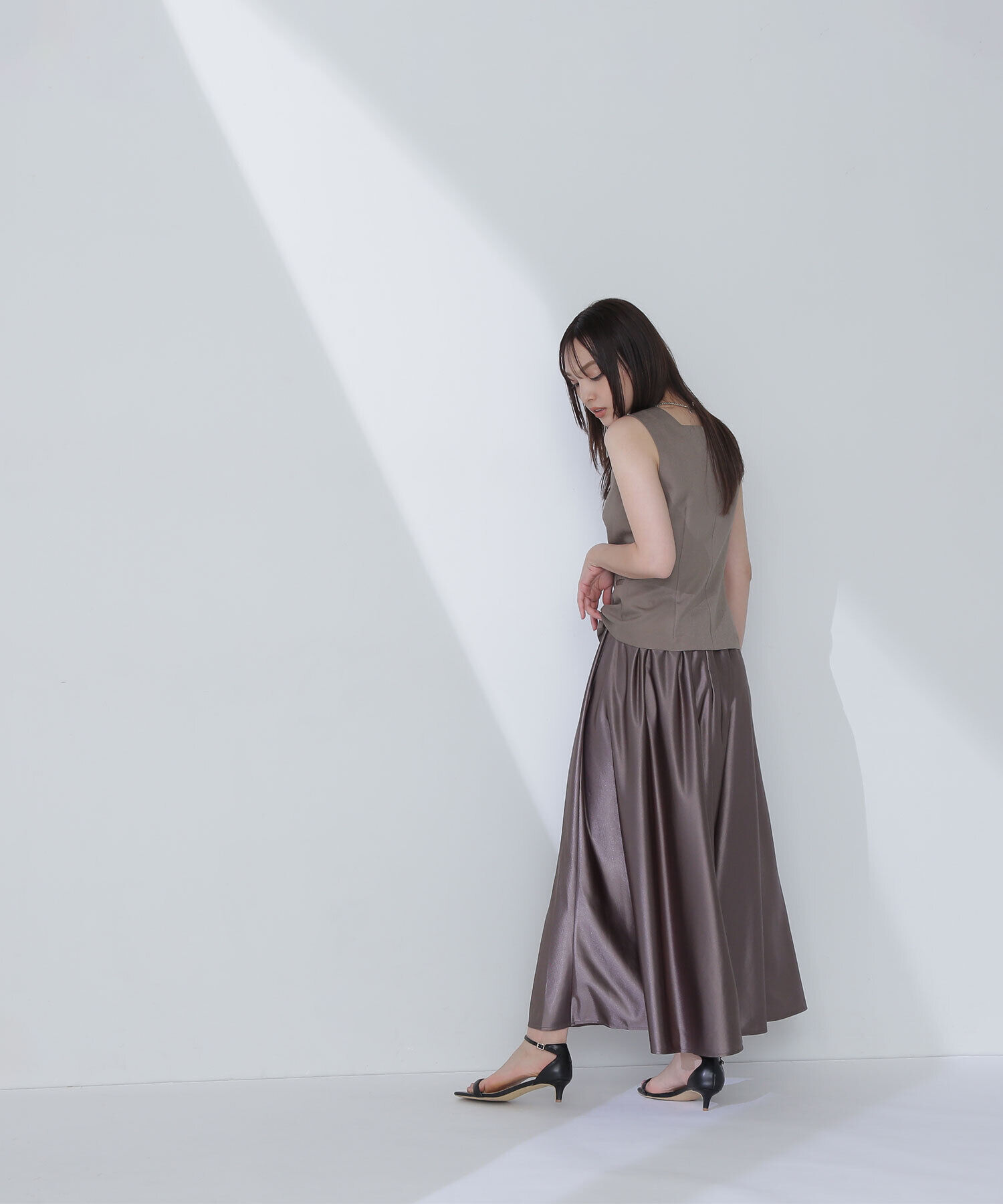  「グロッシーギャザースカート」|スカート|