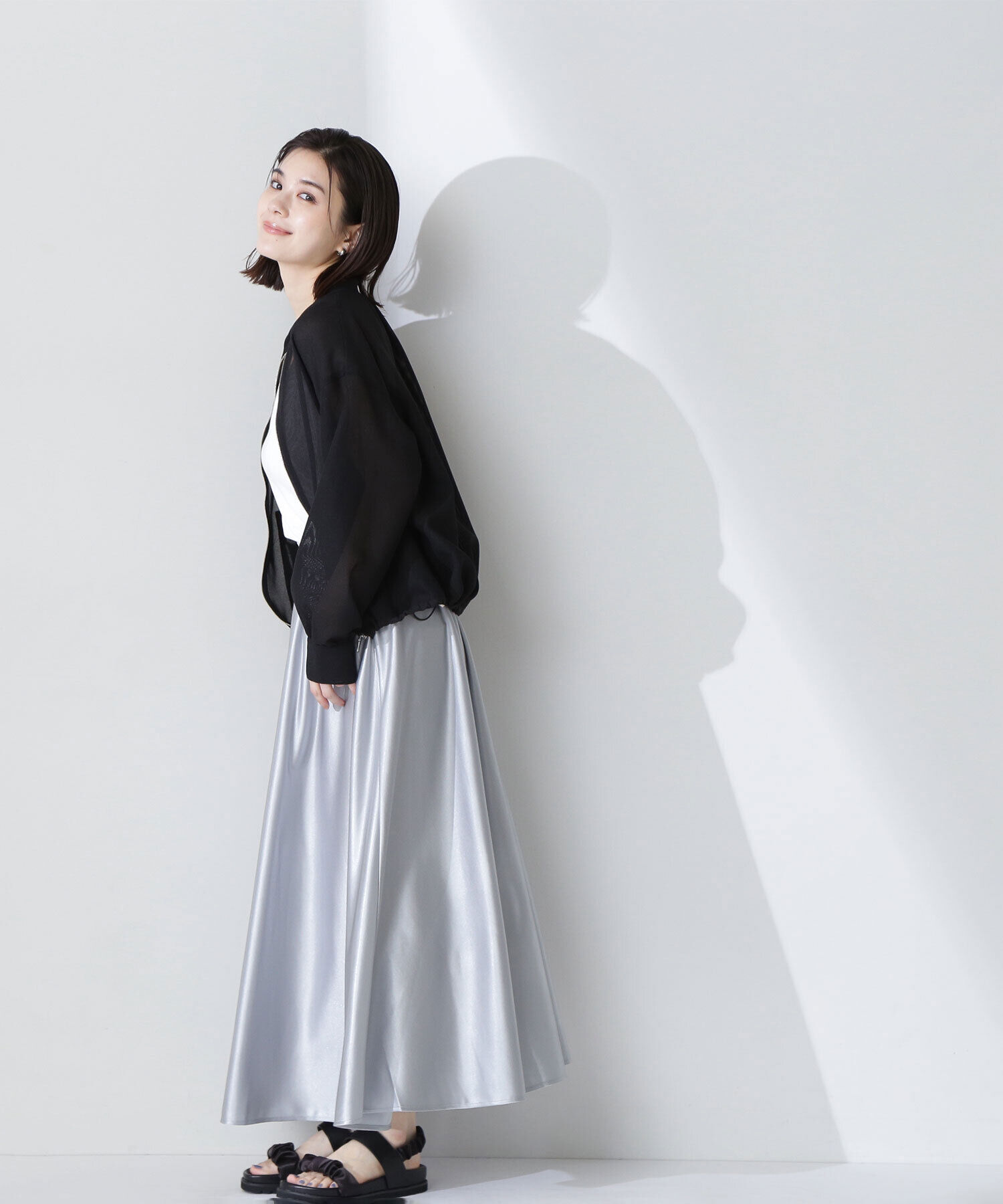  「グロッシーギャザースカート」|スカート|