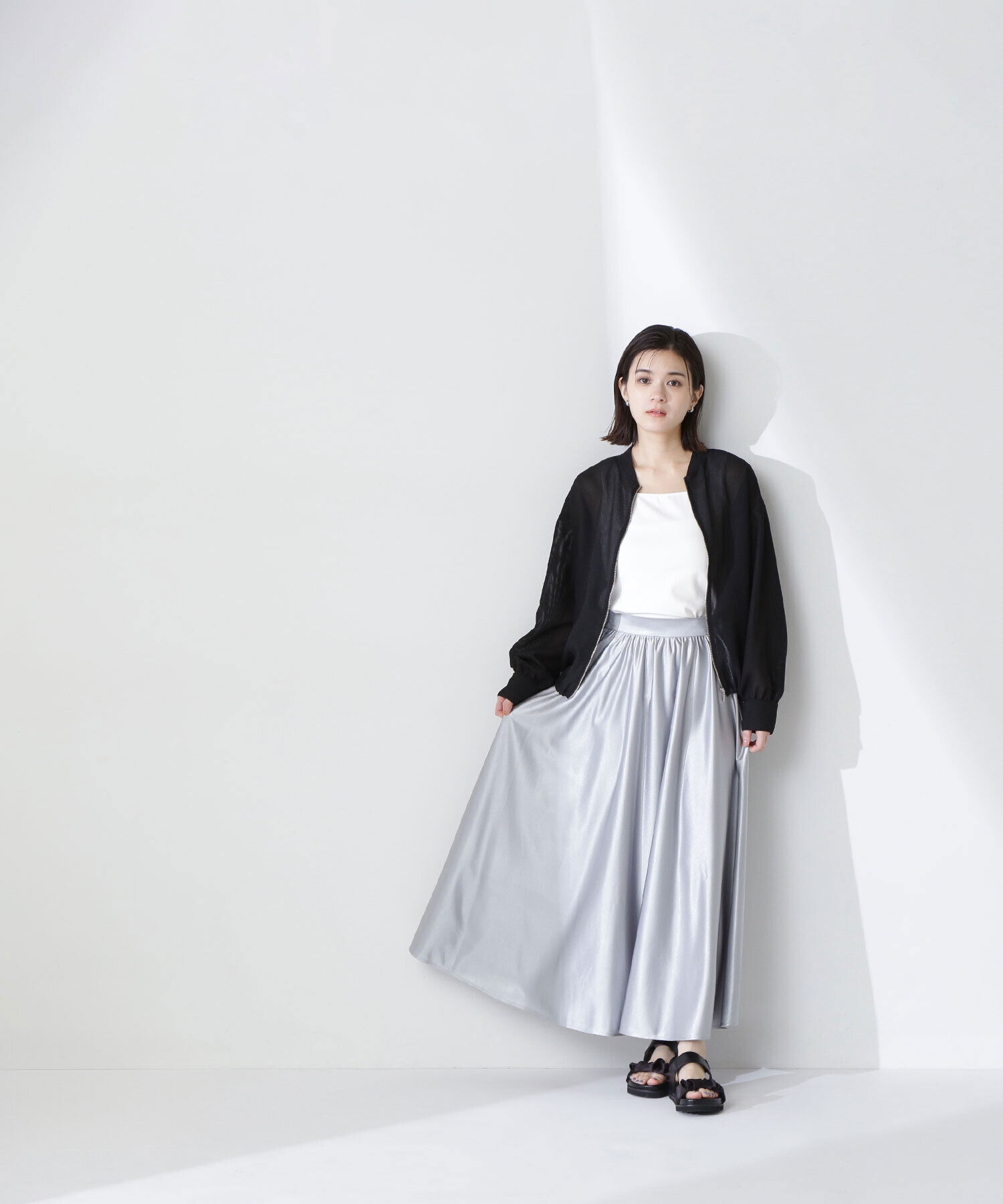  「グロッシーギャザースカート」|スカート|