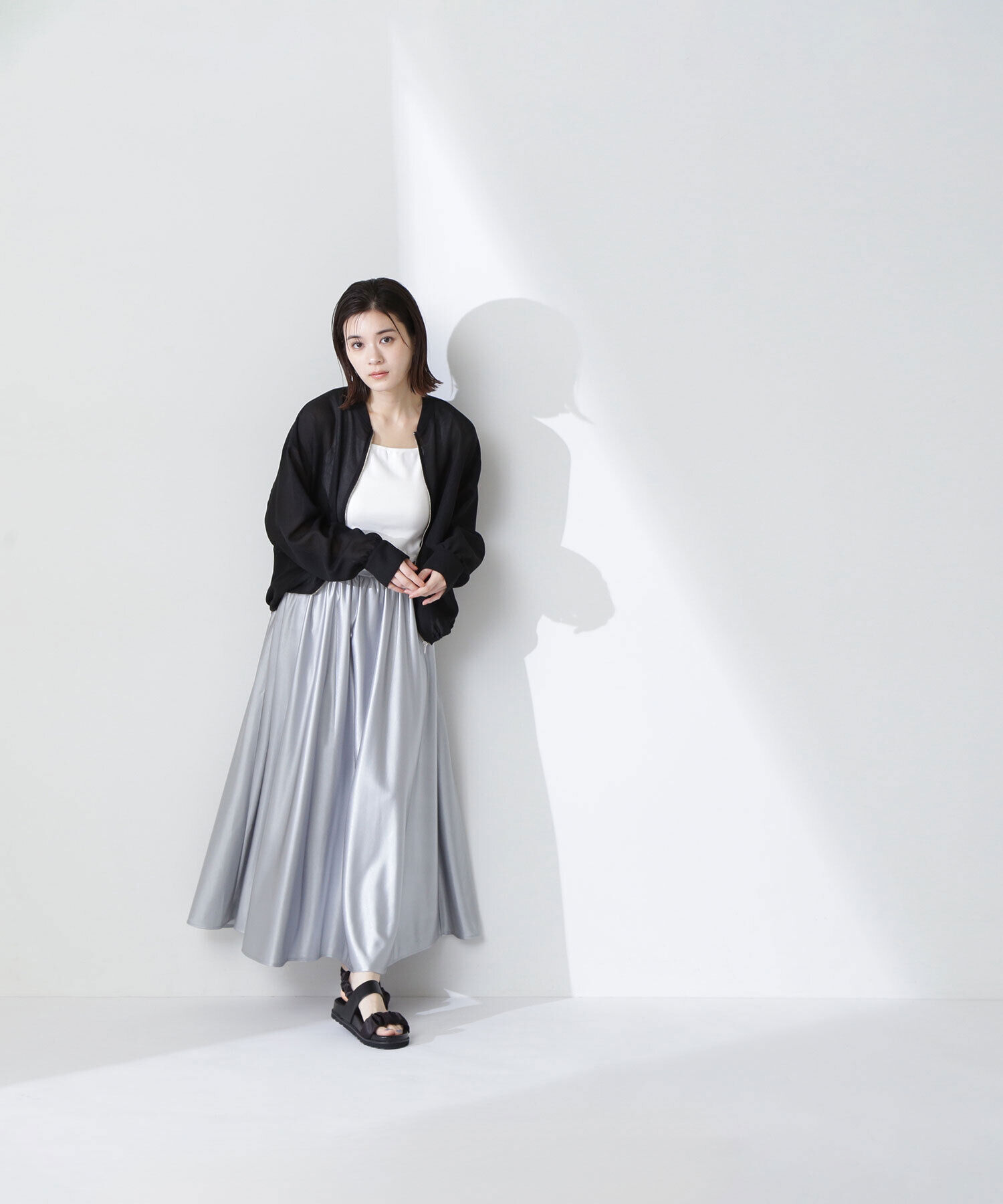  「グロッシーギャザースカート」|スカート|