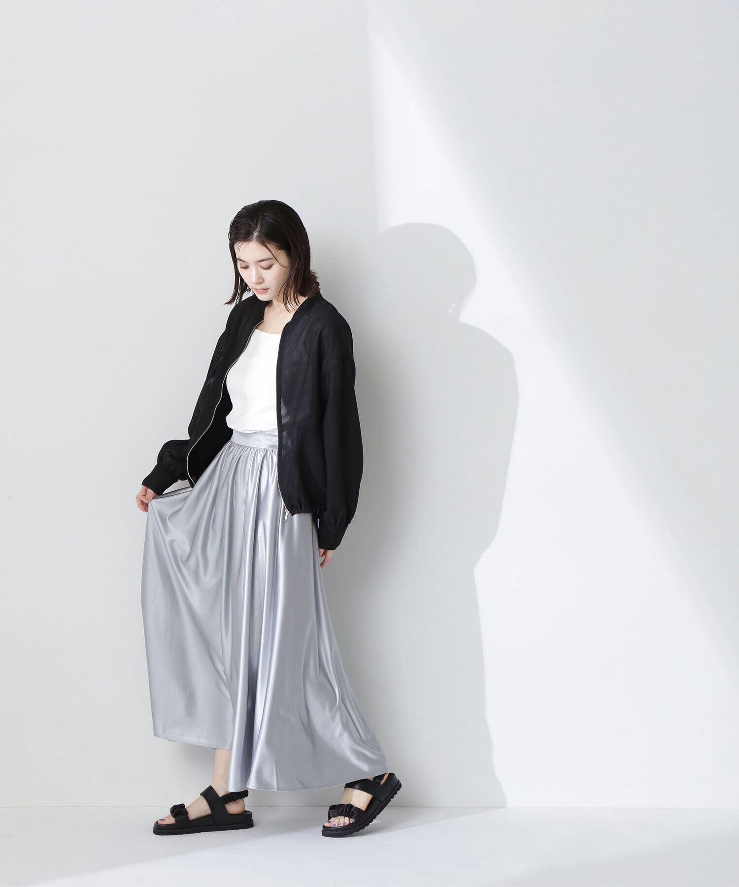  「グロッシーギャザースカート」|スカート|