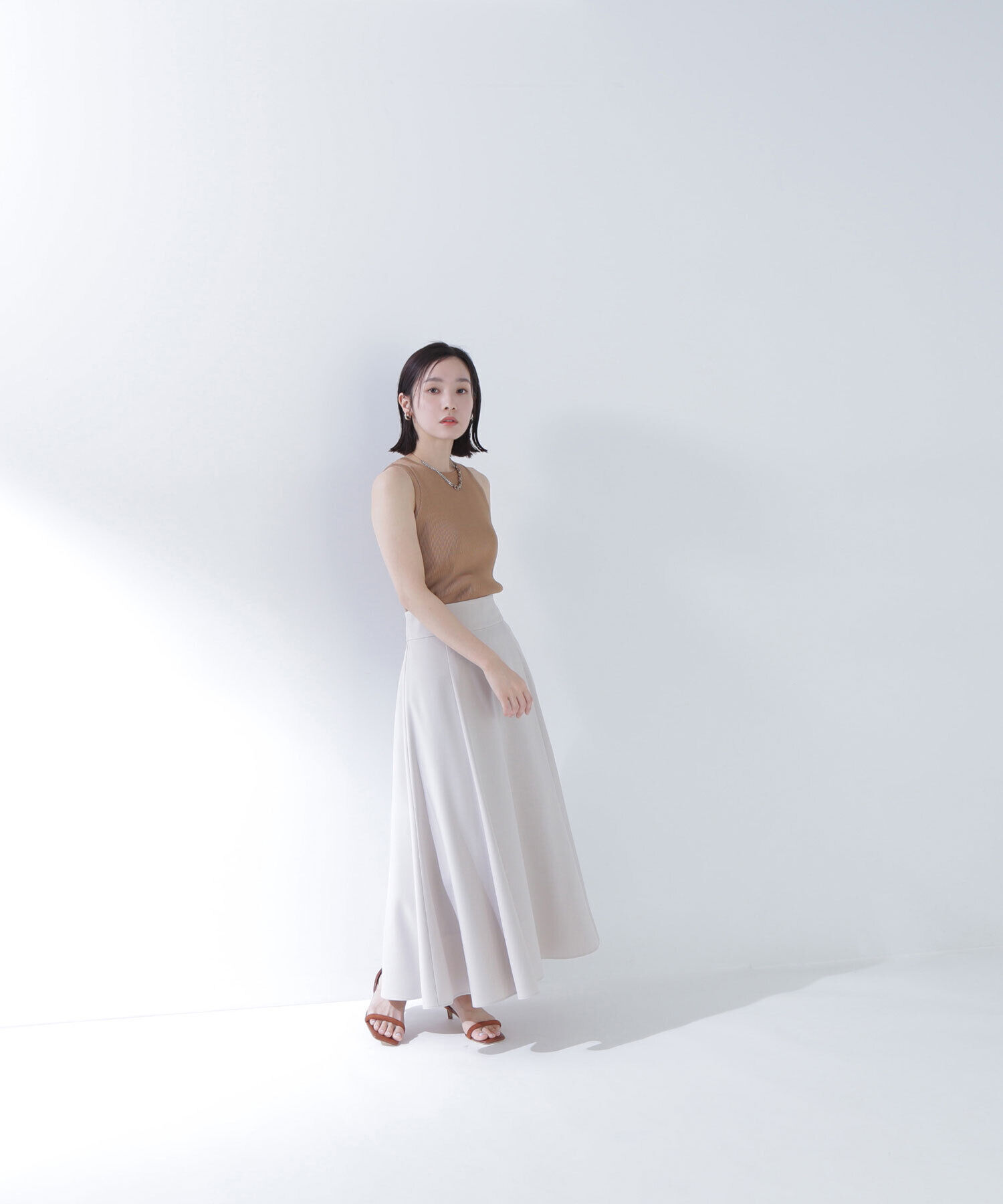  「リネンライクフレアマキシスカート」|スカート|