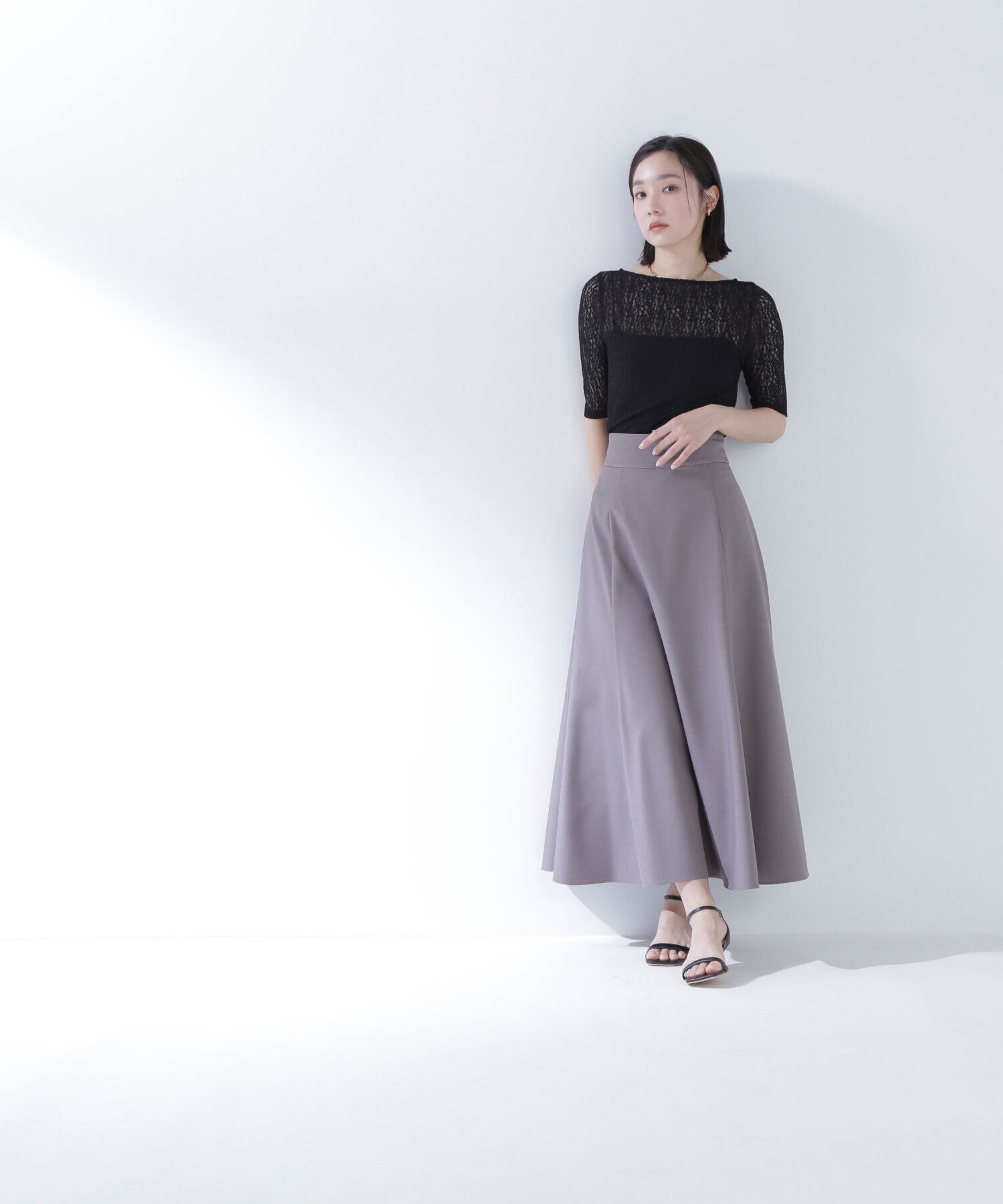  「リネンライクフレアマキシスカート」|スカート|