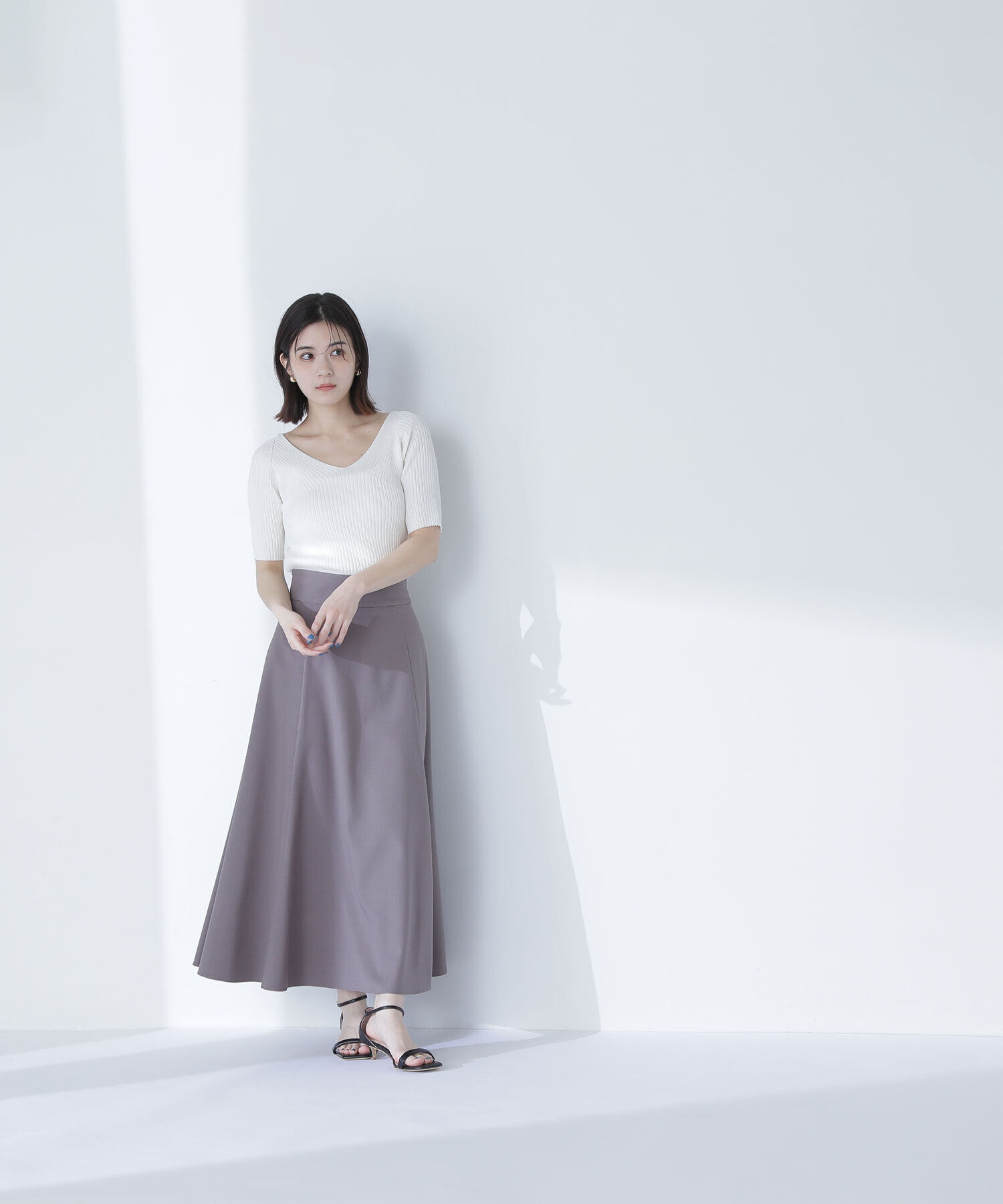  「リネンライクフレアマキシスカート」|スカート|