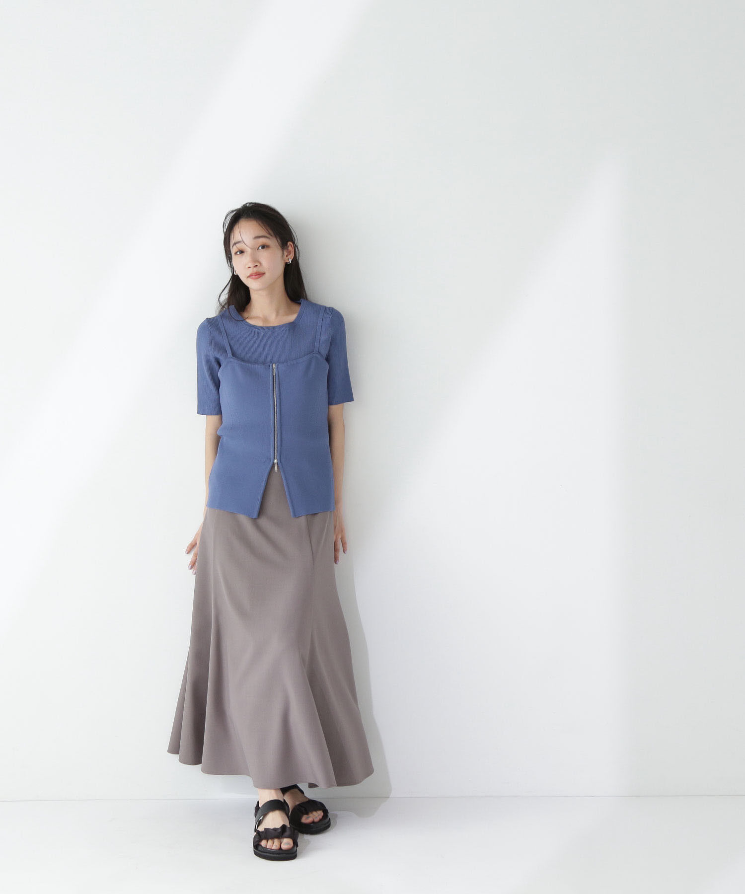  「リネンライクフレアマキシスカート」|スカート|