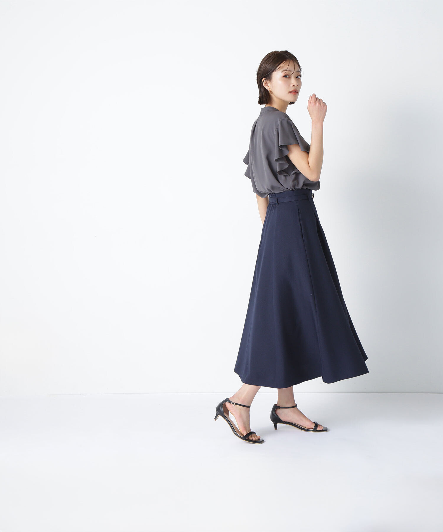  「フリルスリーブメタルポイントブラウス」|シャツ・ブラウス|