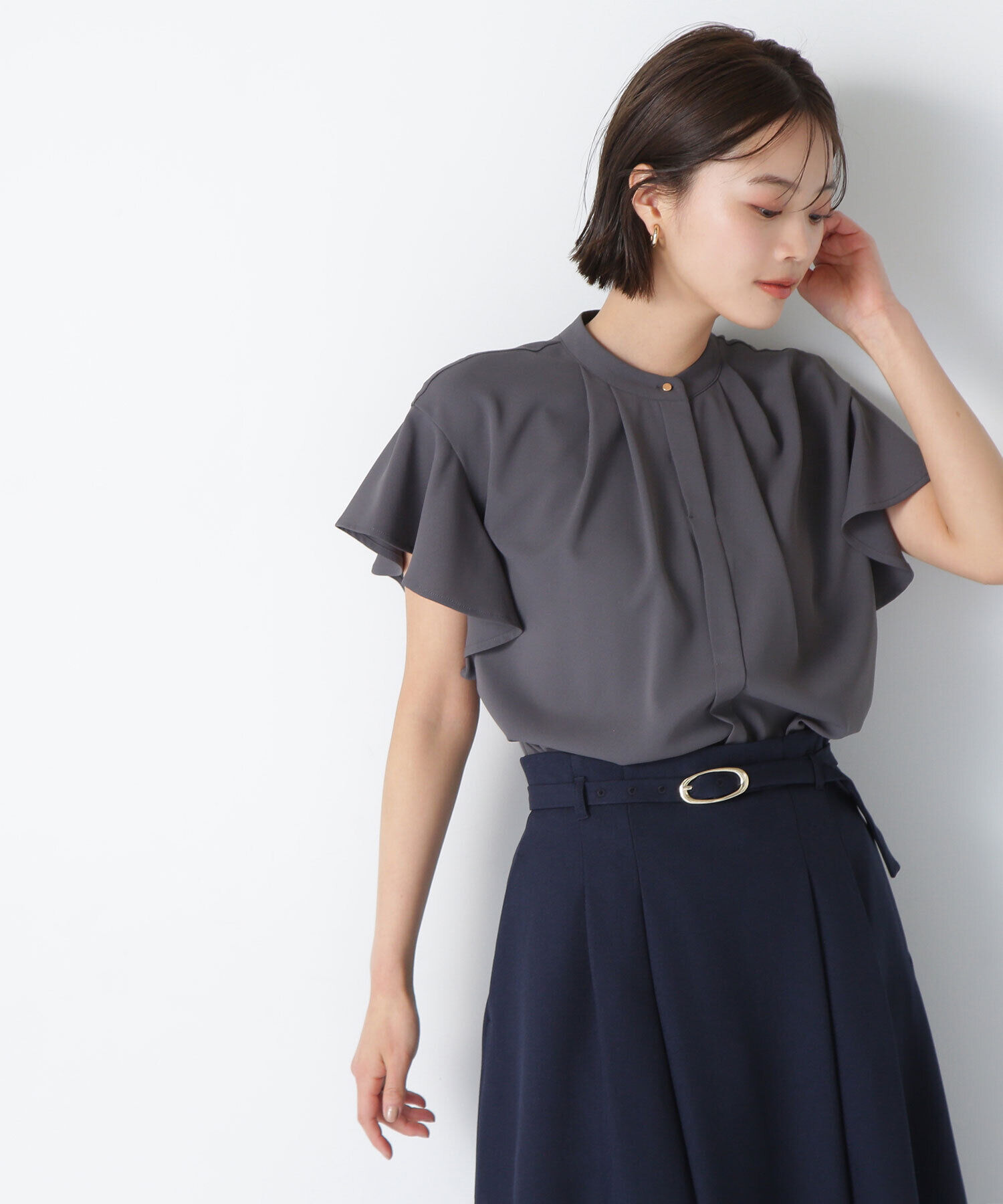  「フリルスリーブメタルポイントブラウス」|シャツ・ブラウス|