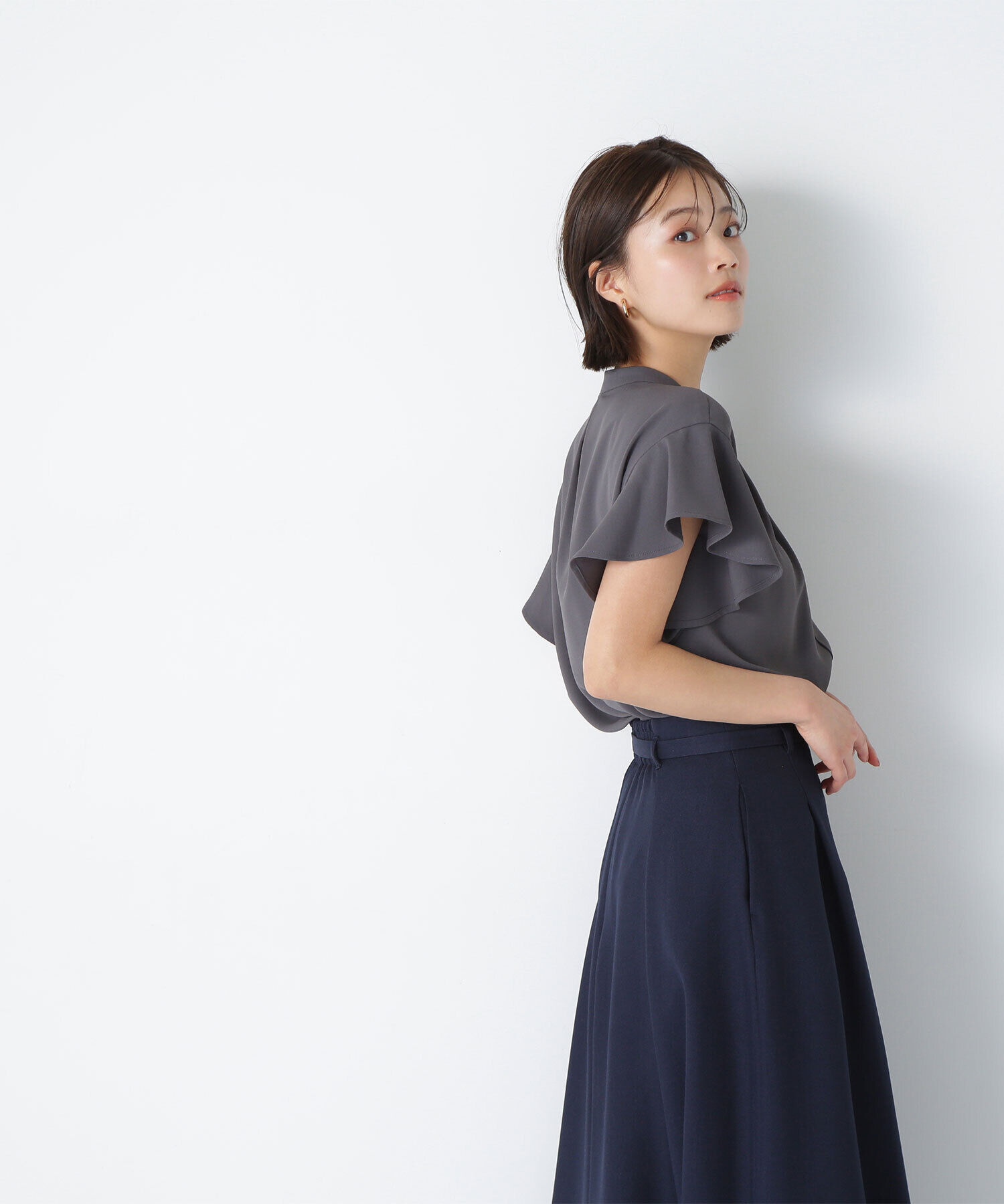  「フリルスリーブメタルポイントブラウス」|シャツ・ブラウス|