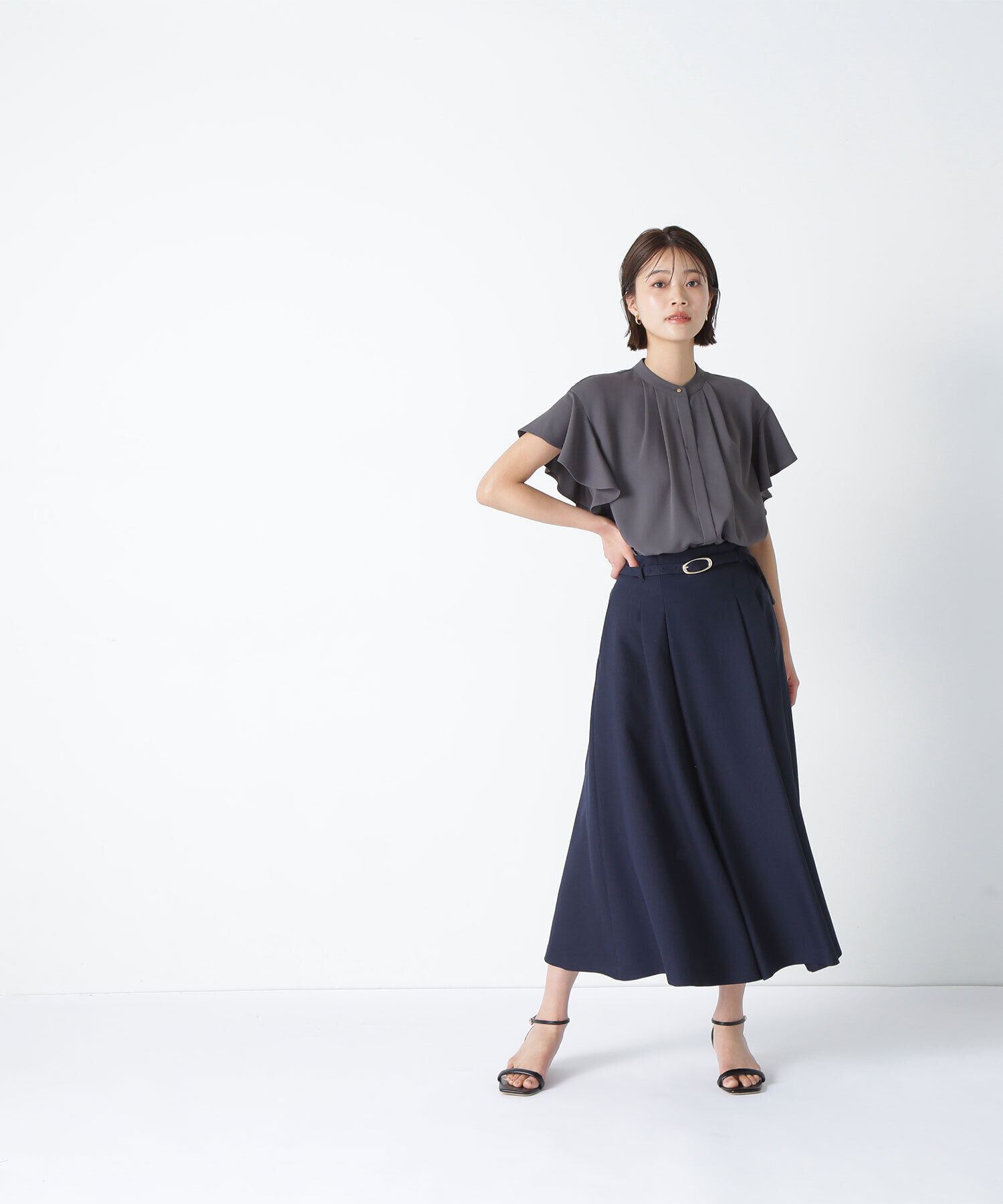  「フリルスリーブメタルポイントブラウス」|シャツ・ブラウス|