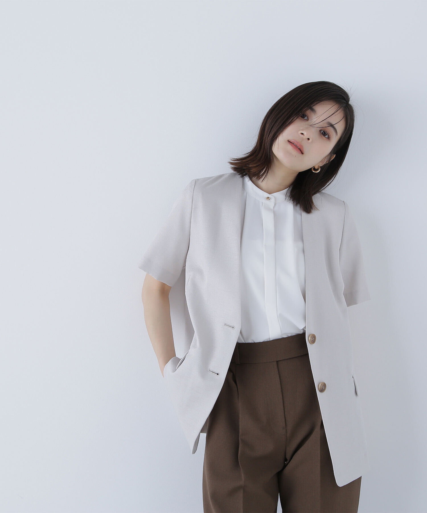  「フリルスリーブメタルポイントブラウス」|シャツ・ブラウス|