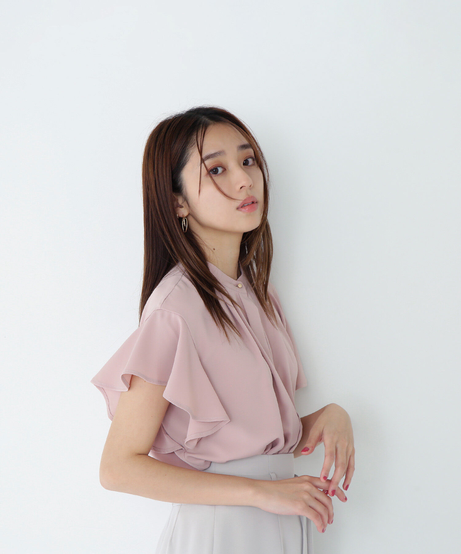  「フリルスリーブメタルポイントブラウス」|シャツ・ブラウス|