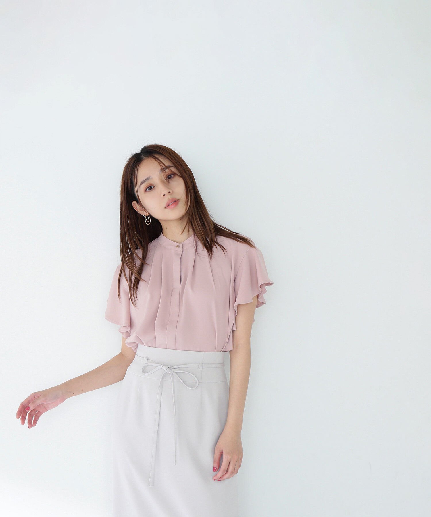  「フリルスリーブメタルポイントブラウス」|シャツ・ブラウス|