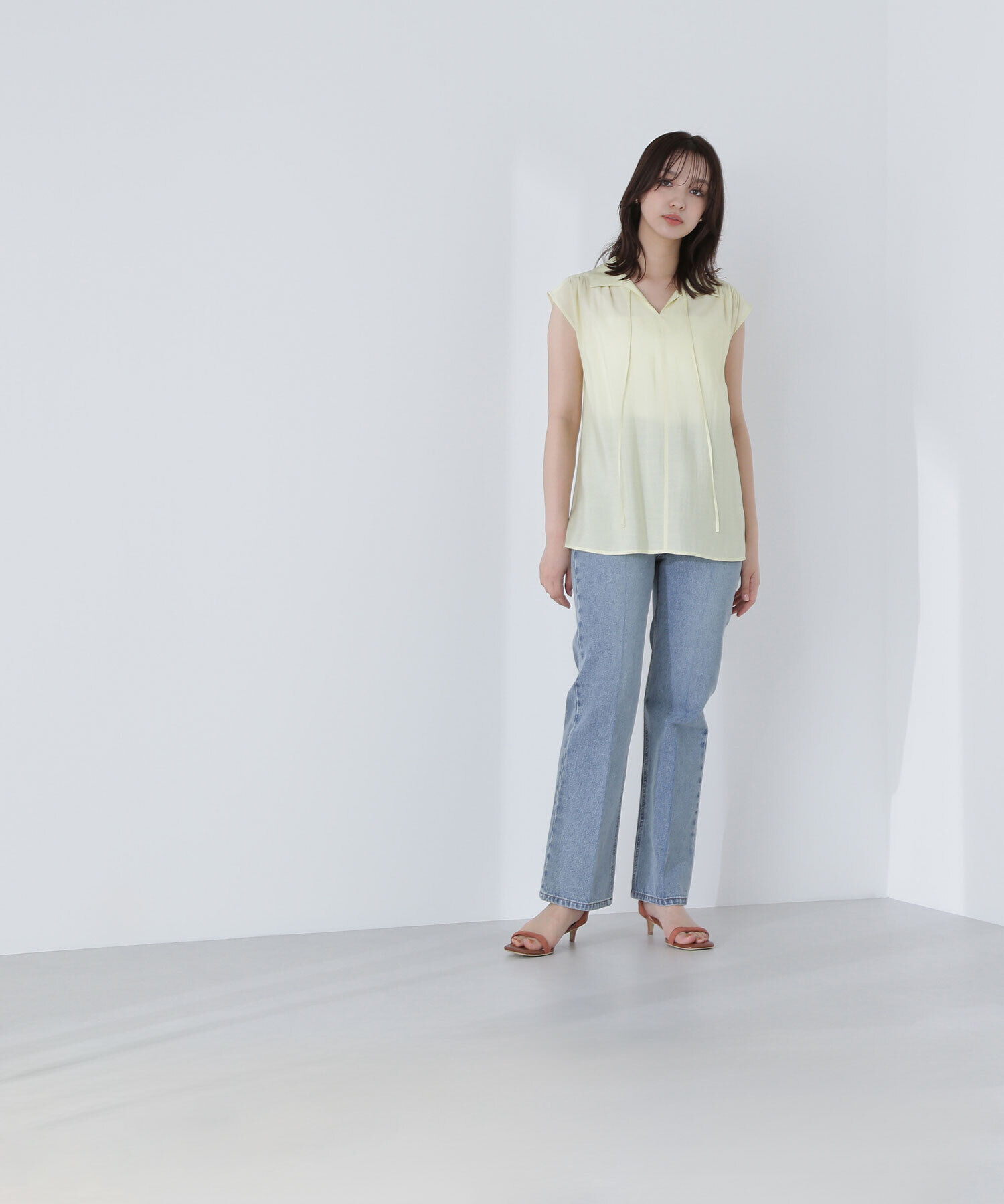  「ナローリボンスキッパーブラウス」|シャツ・ブラウス|