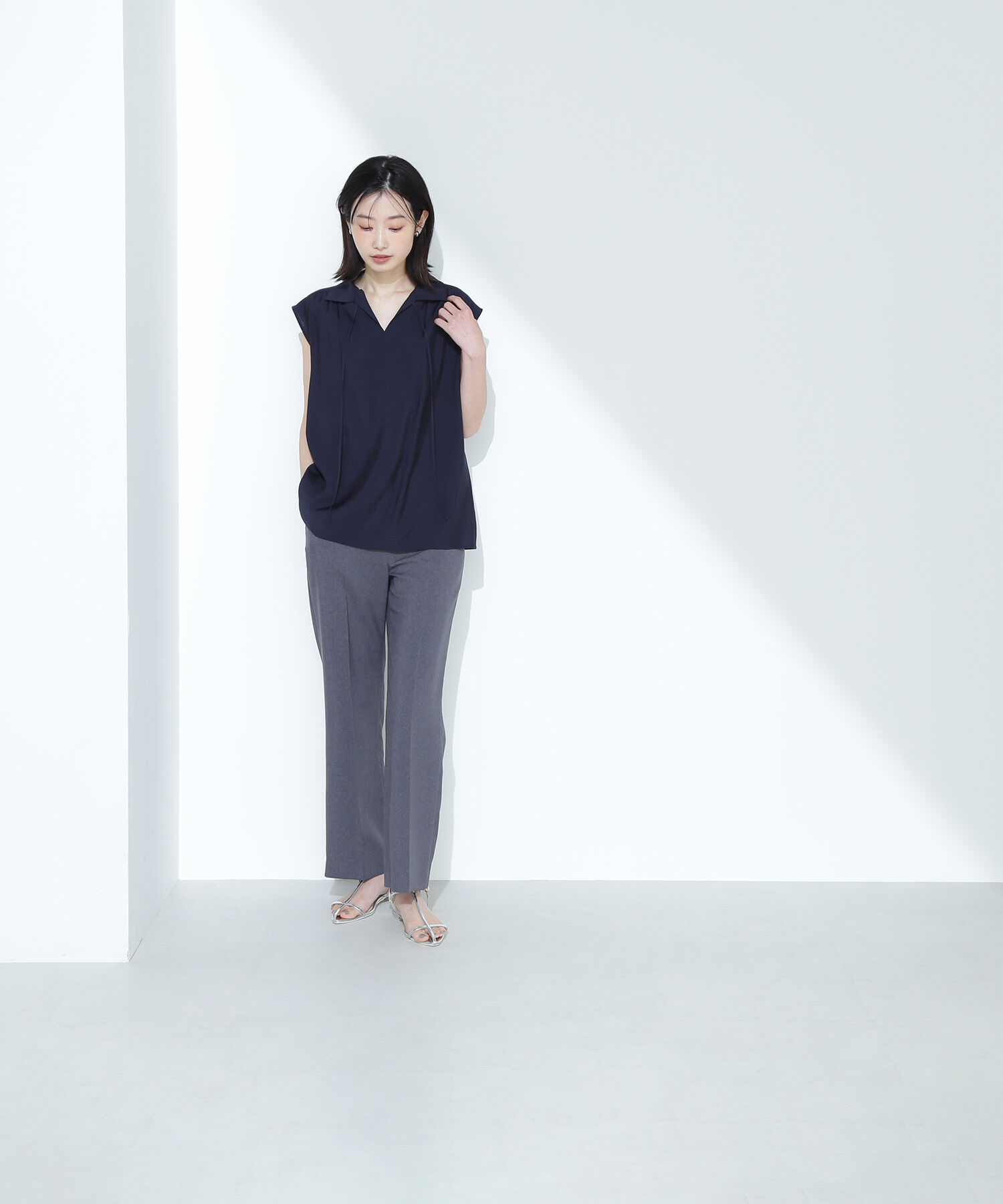  「ナローリボンスキッパーブラウス」|シャツ・ブラウス|