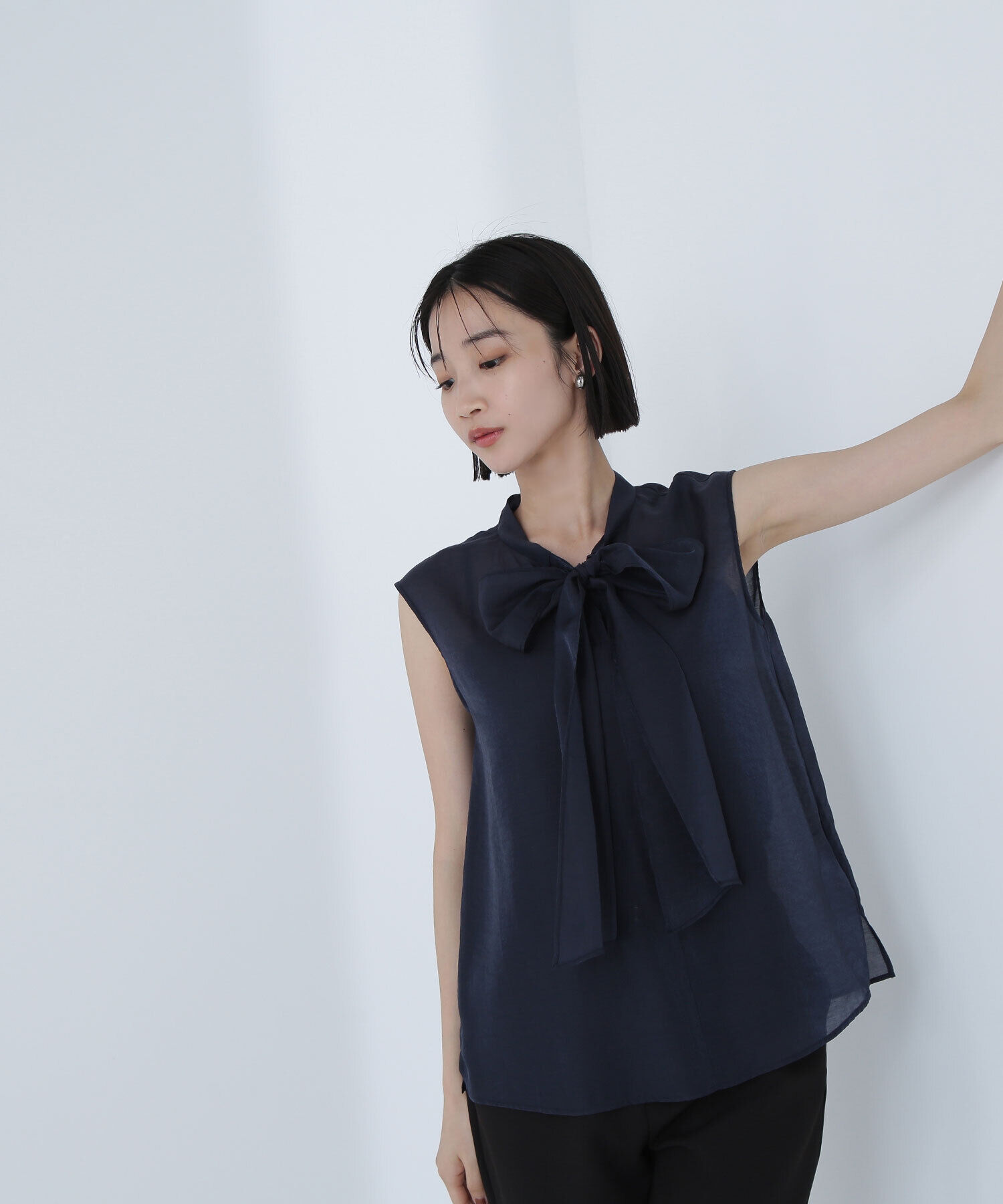  「ブライトシアーリボンボウブラウス」|シャツ・ブラウス|