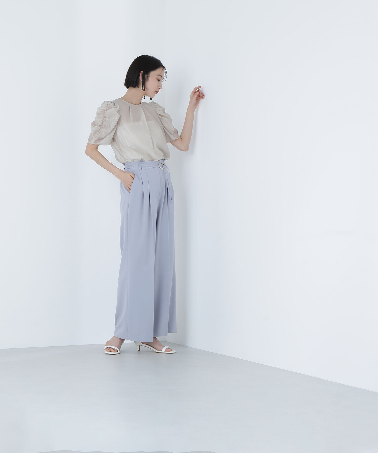  「ギャザースリーブシアーブラウス」|シャツ・ブラウス|